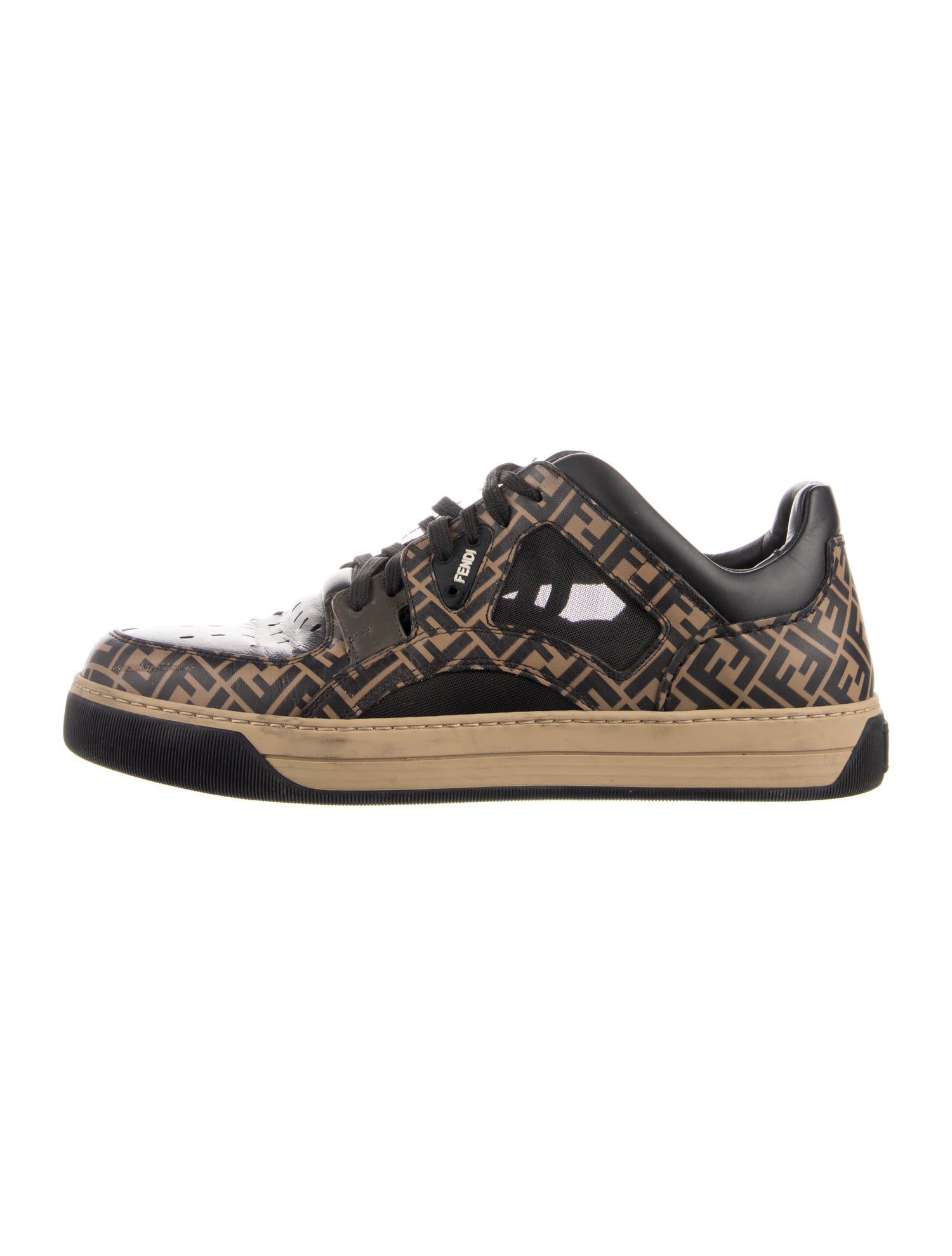 Fendi Zucca FF Logo Leather Sneakers