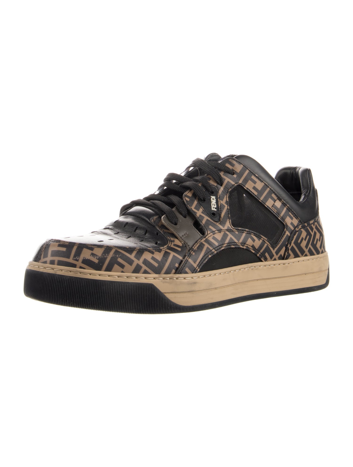 Fendi Zucca FF Logo Leather Sneakers