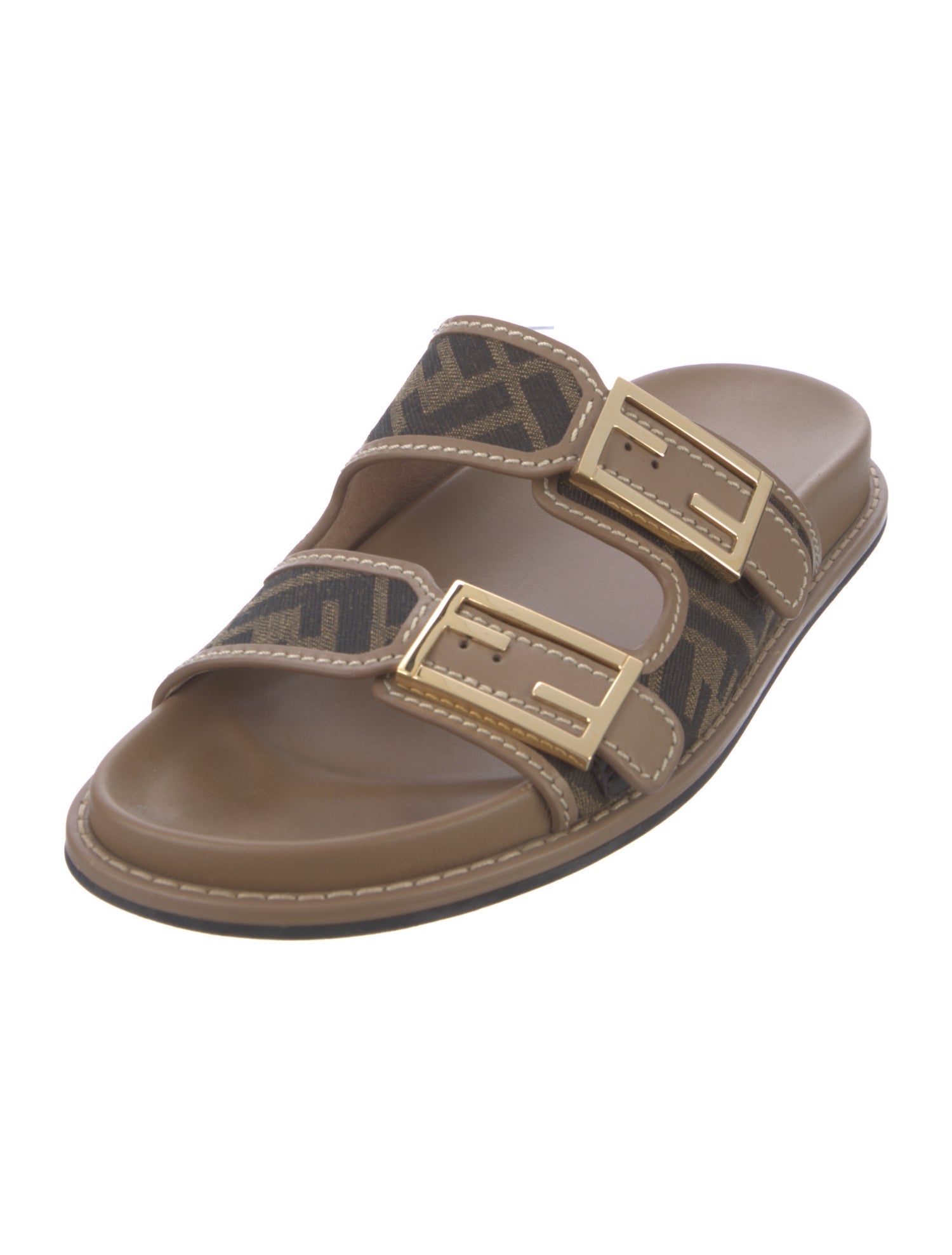 Fendi Zucca FF Logo Printed Slides