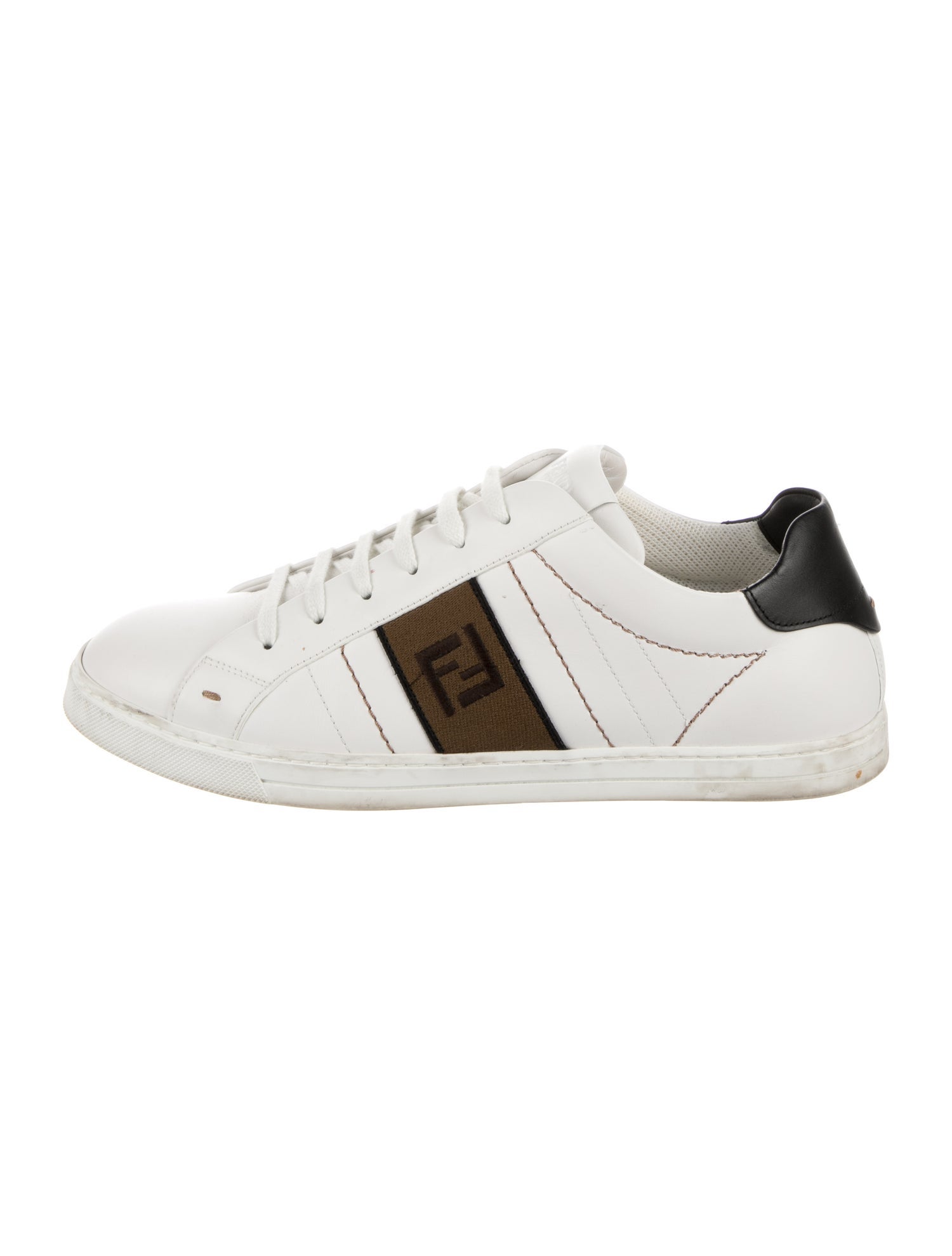 Fendi Zucca FF Logo Leather Sneakers