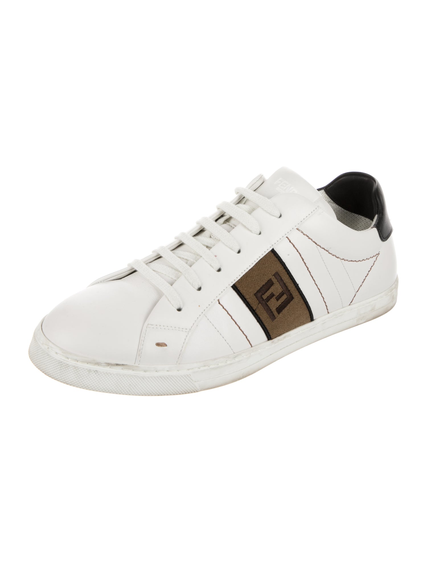 Fendi Zucca FF Logo Leather Sneakers