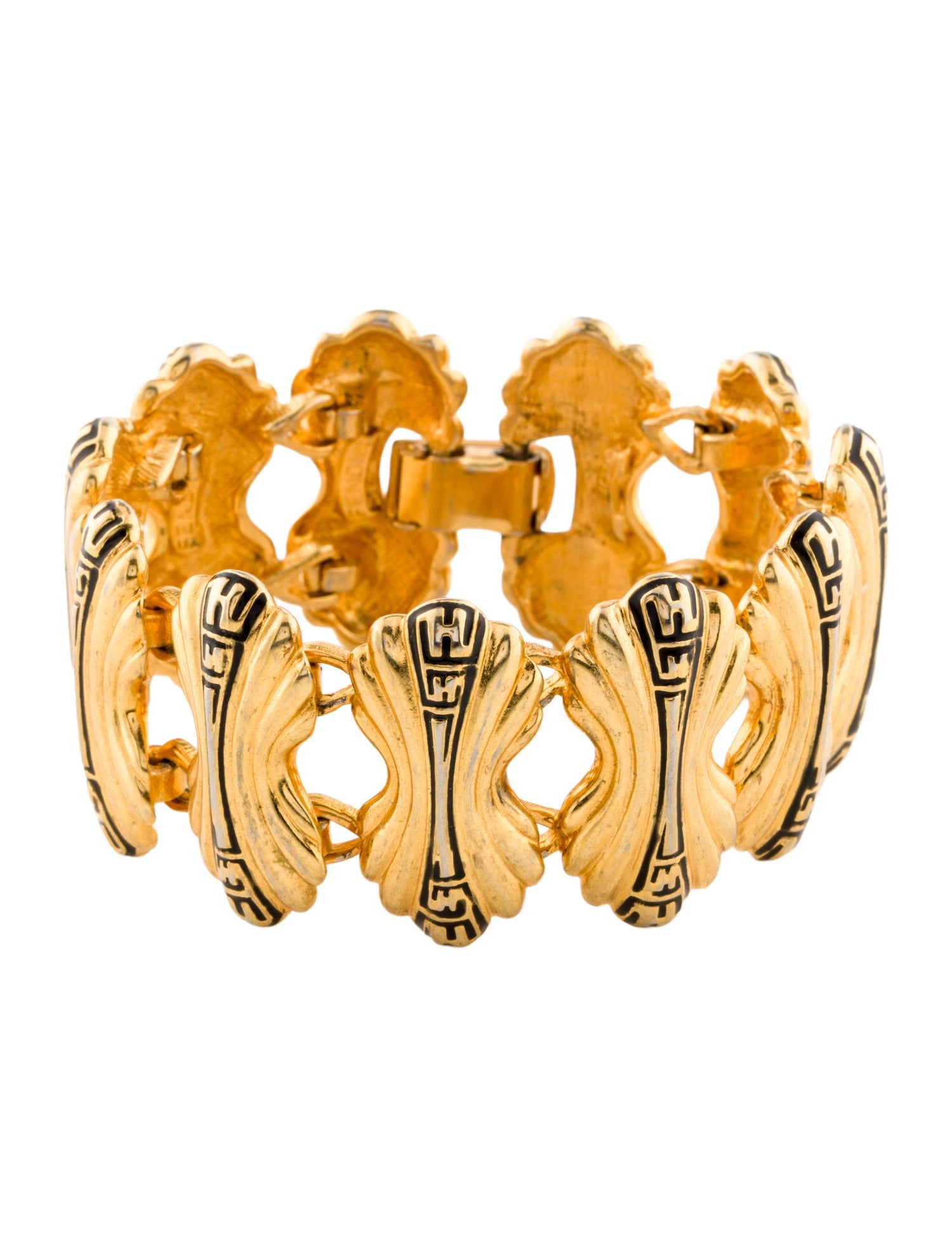 Fendi FF Logo Laurel Leaf Link Bracelet
