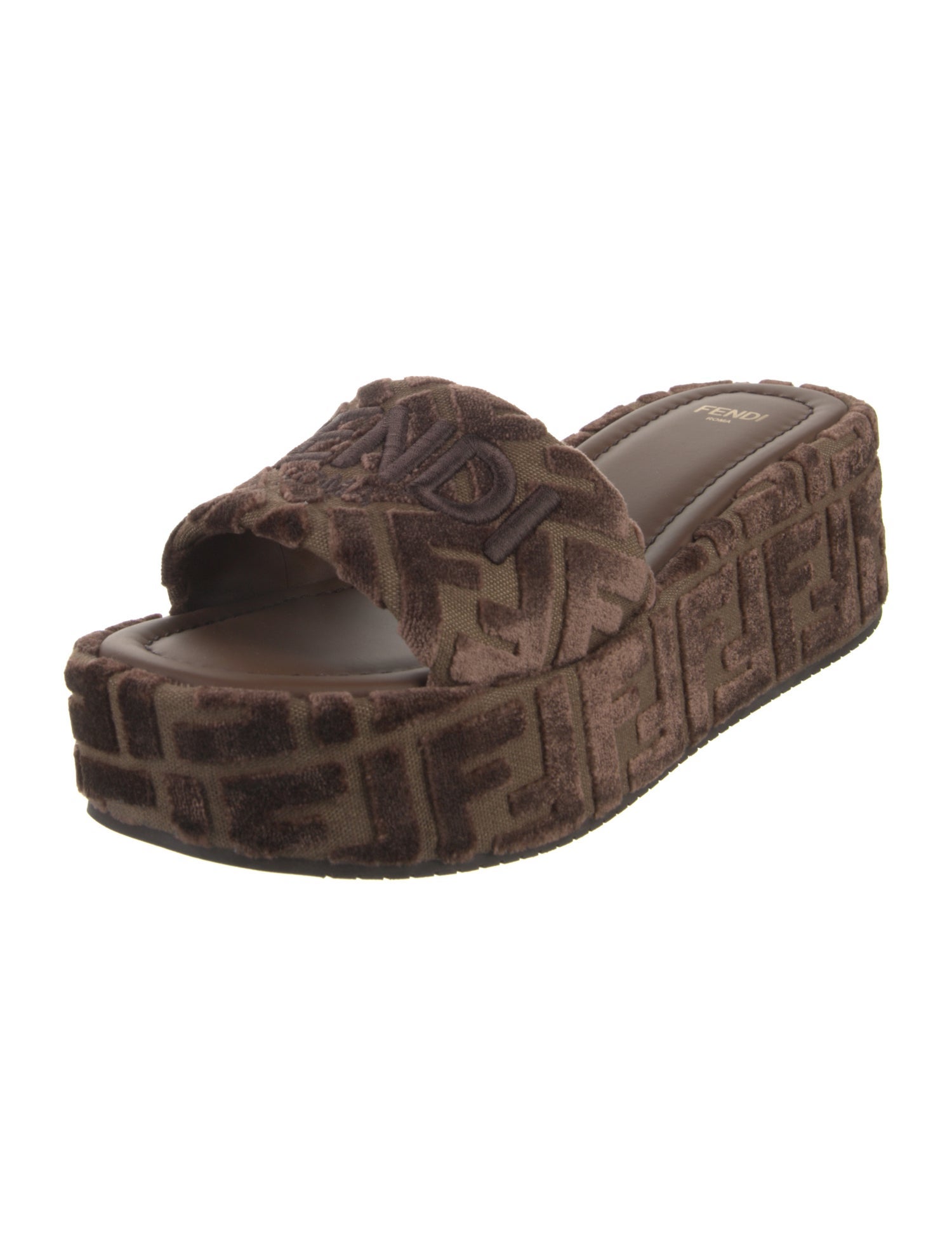 Fendi Velvet Printed Sandals w/ Tags