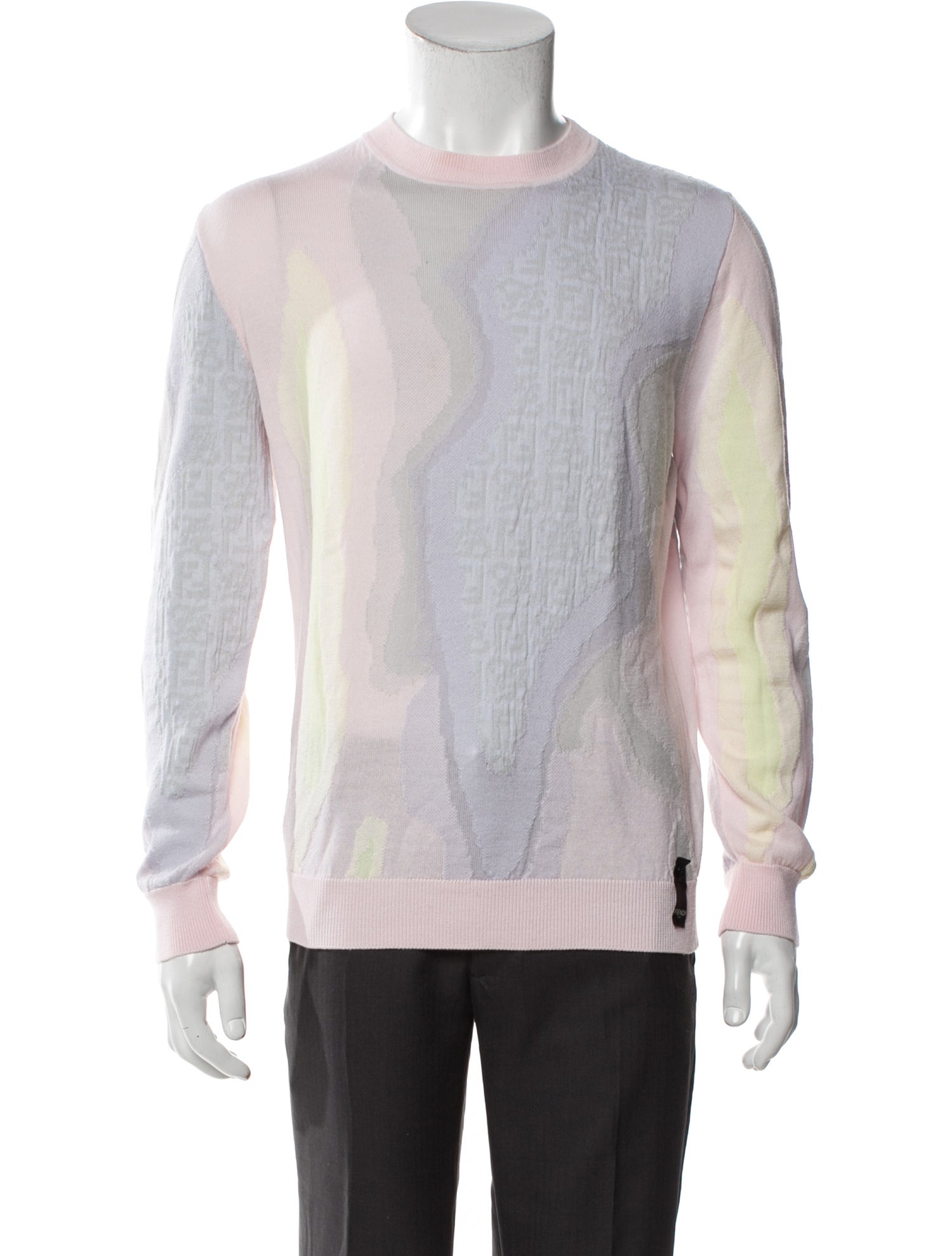 Fendi Zucca FF Logo Colorblock Pattern Pullover