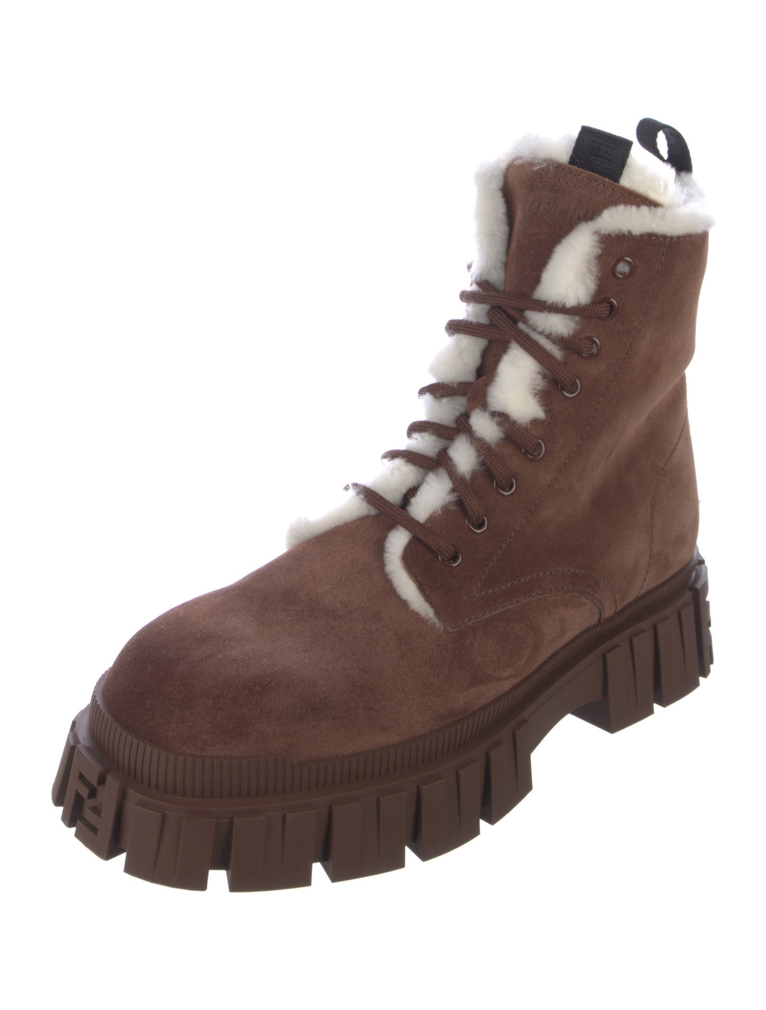 Fendi Suede Lace-Up Boots