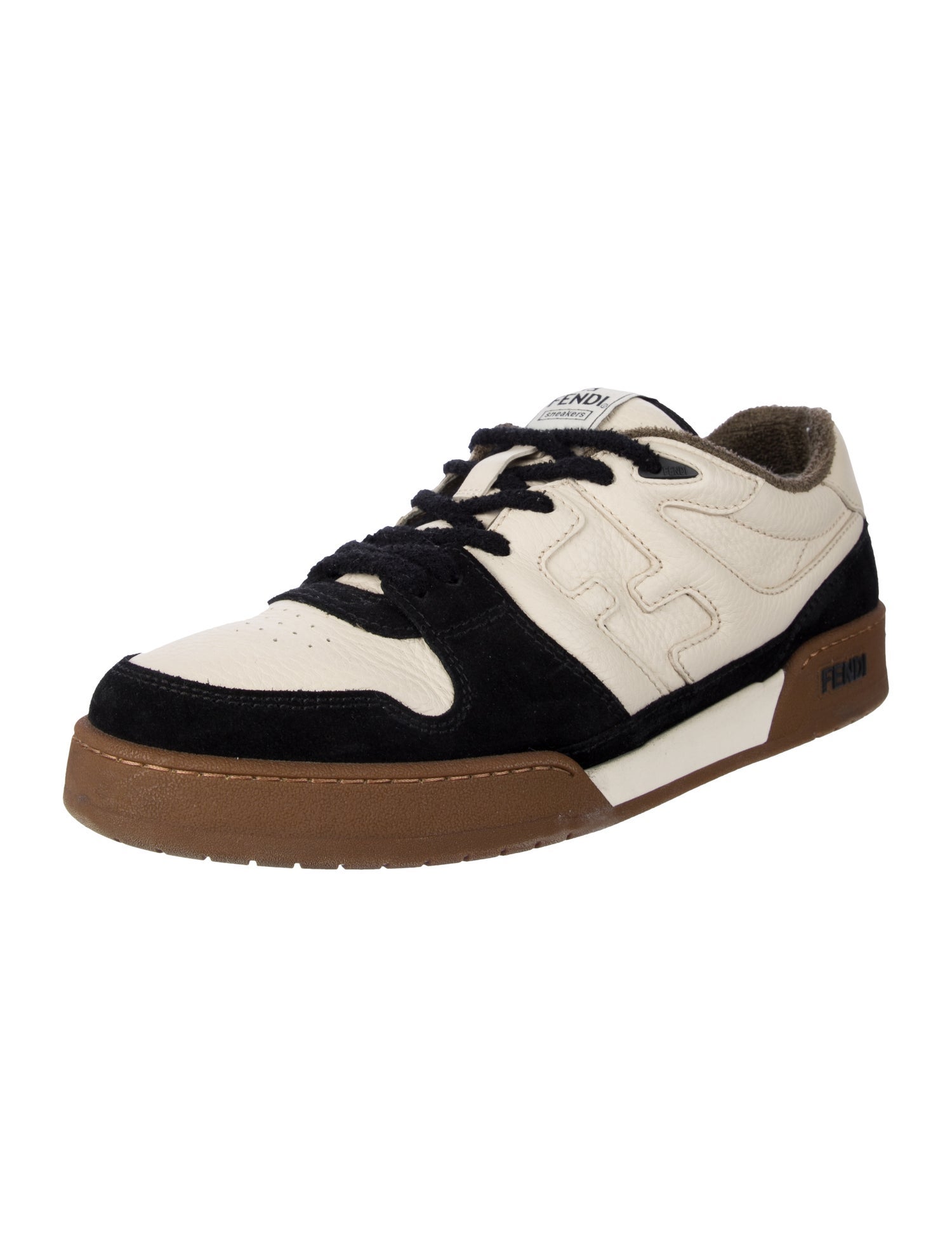 Fendi Leather Colorblock Pattern Athletic Sneakers