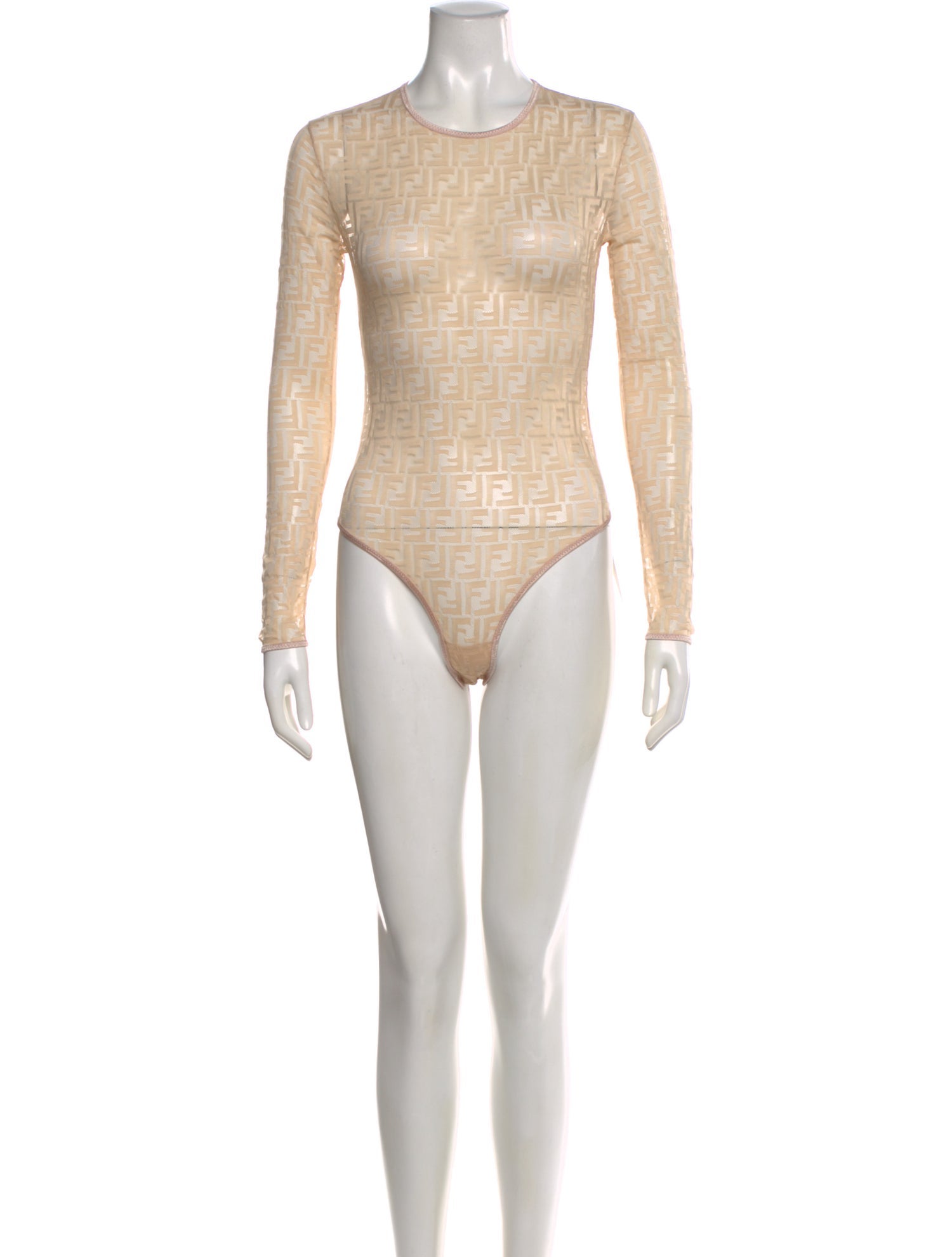 Fendi Silk Graphic Print Bodysuit