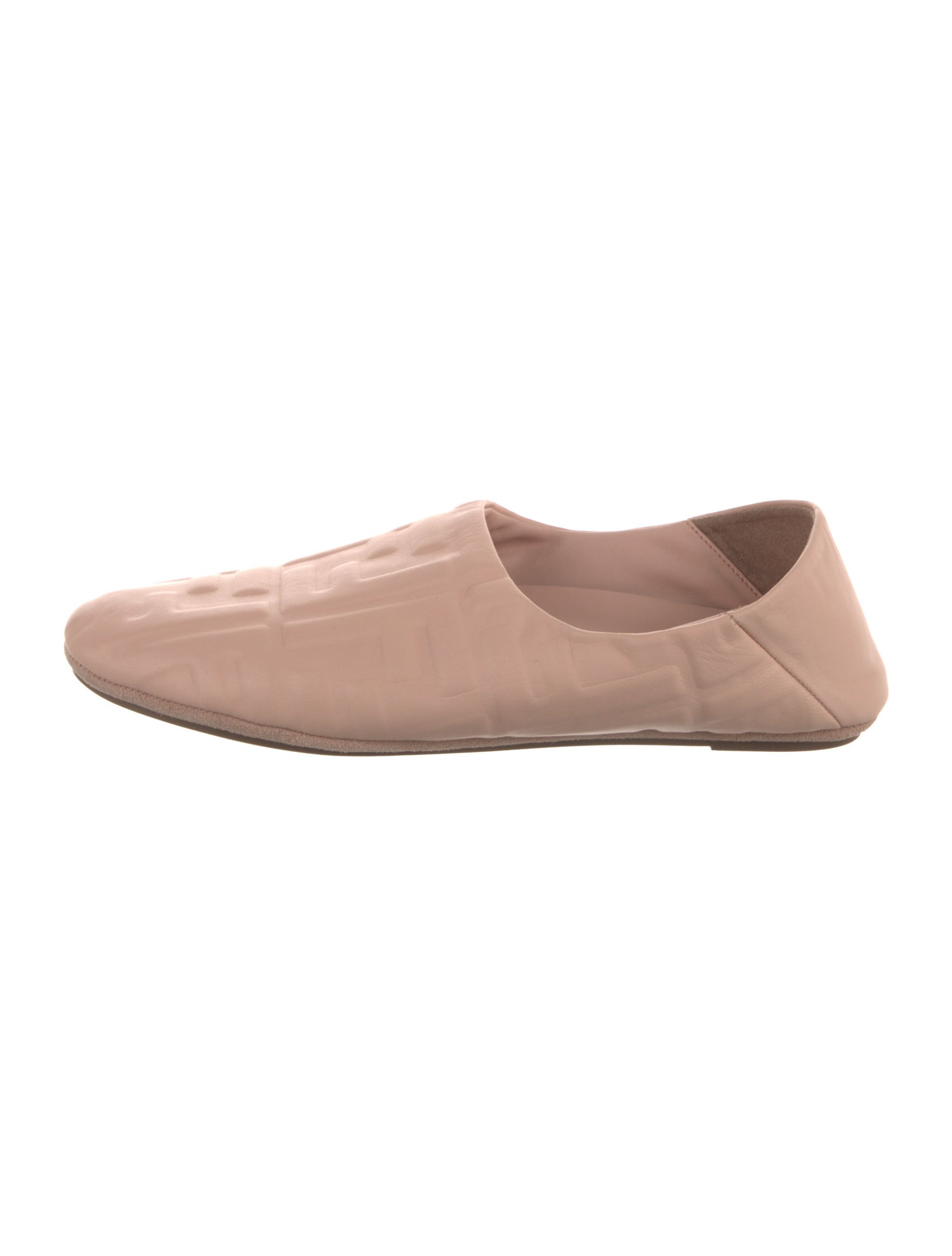 Fendi Zucca FF Logo Leather Flats