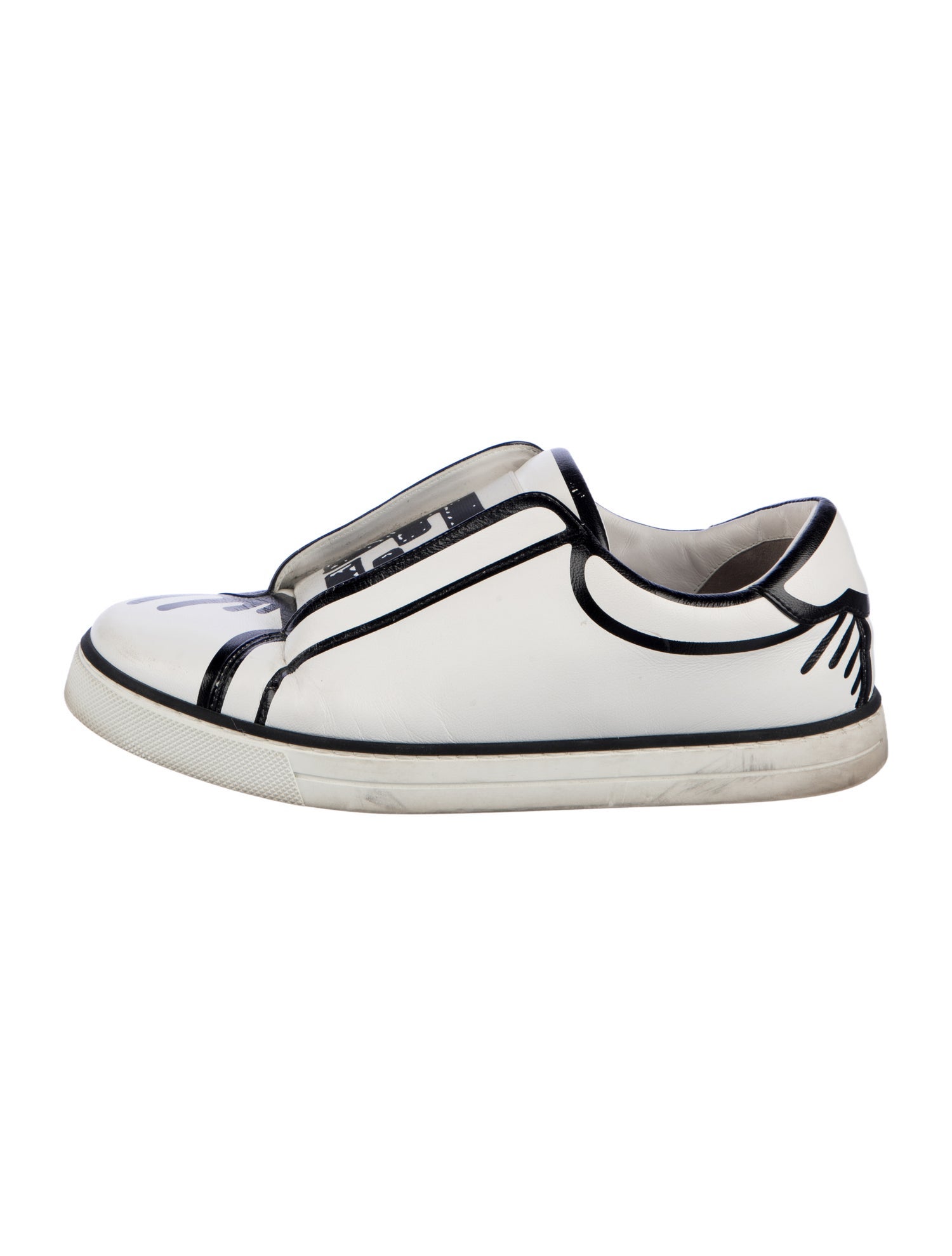 Fendi Zucca FF Logo Leather Sneakers