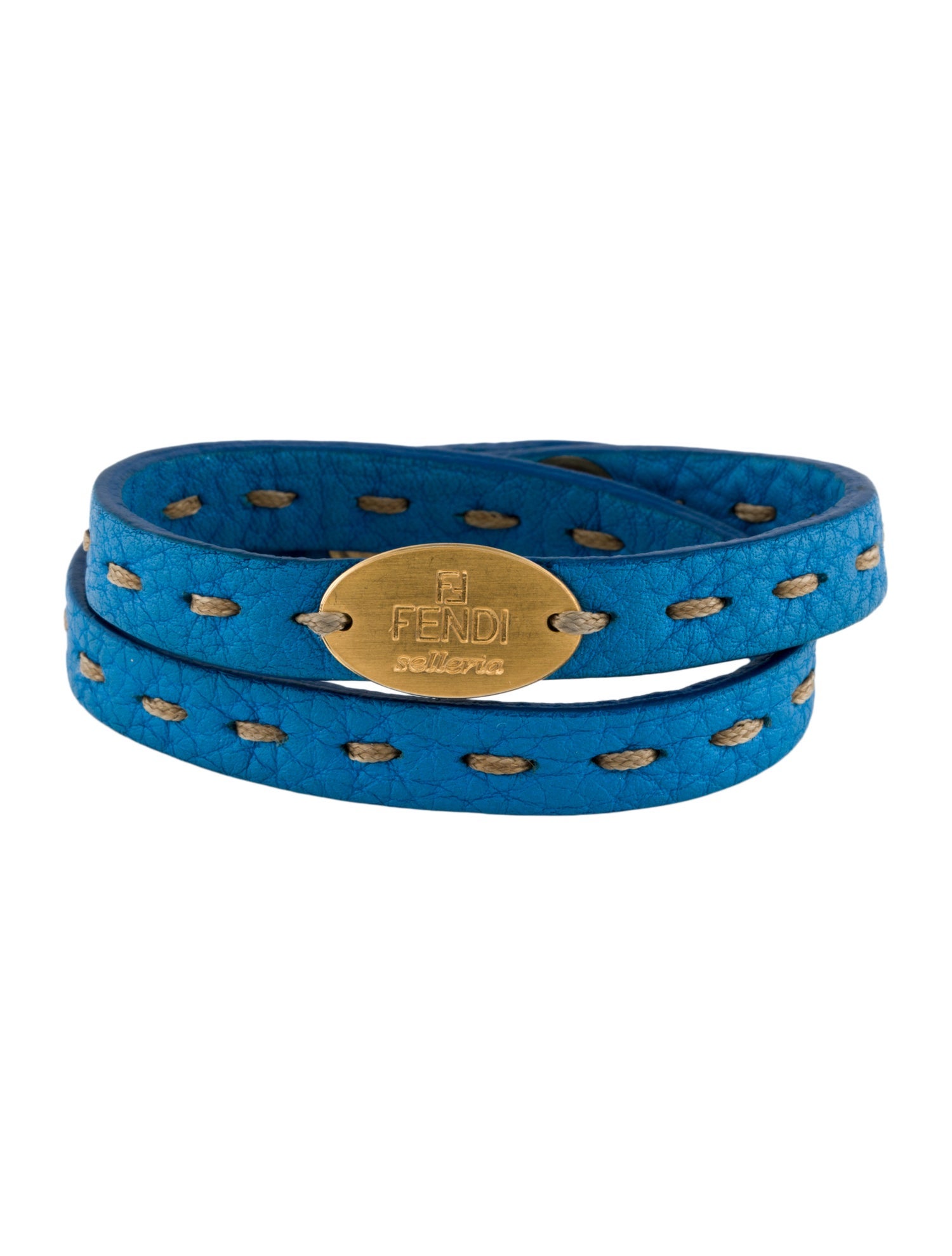Fendi Leather Selleria Wrap Bracelet