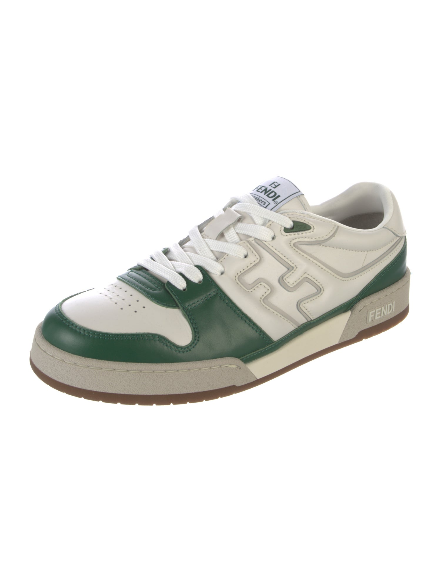 Fendi Leather Colorblock Pattern Sneakers