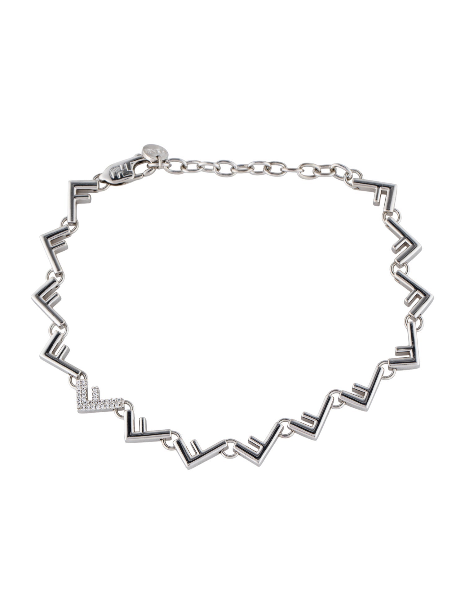 Fendi Crystal Five Link Bracelet