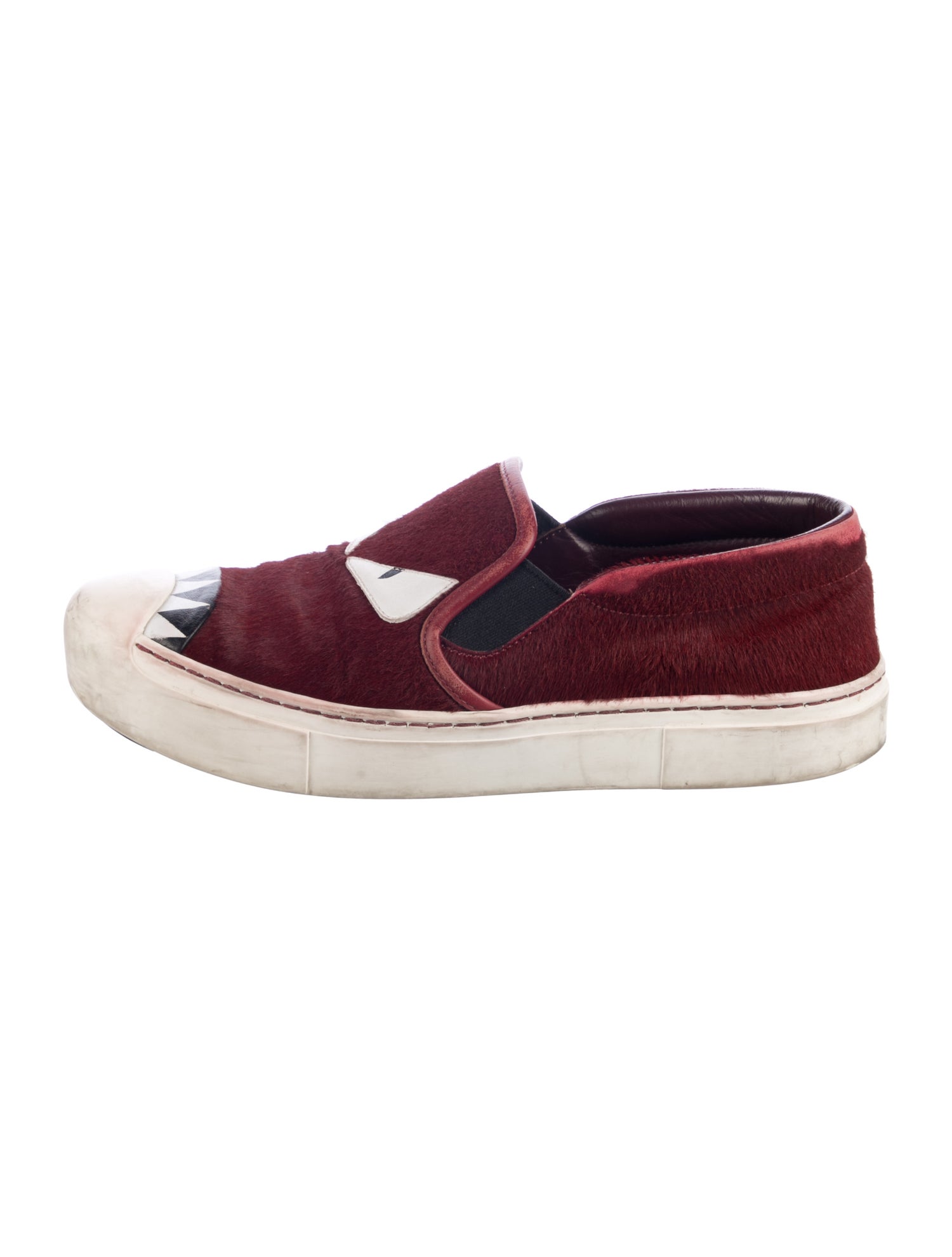 Fendi Monsters Motif Ponyhair Sneakers
