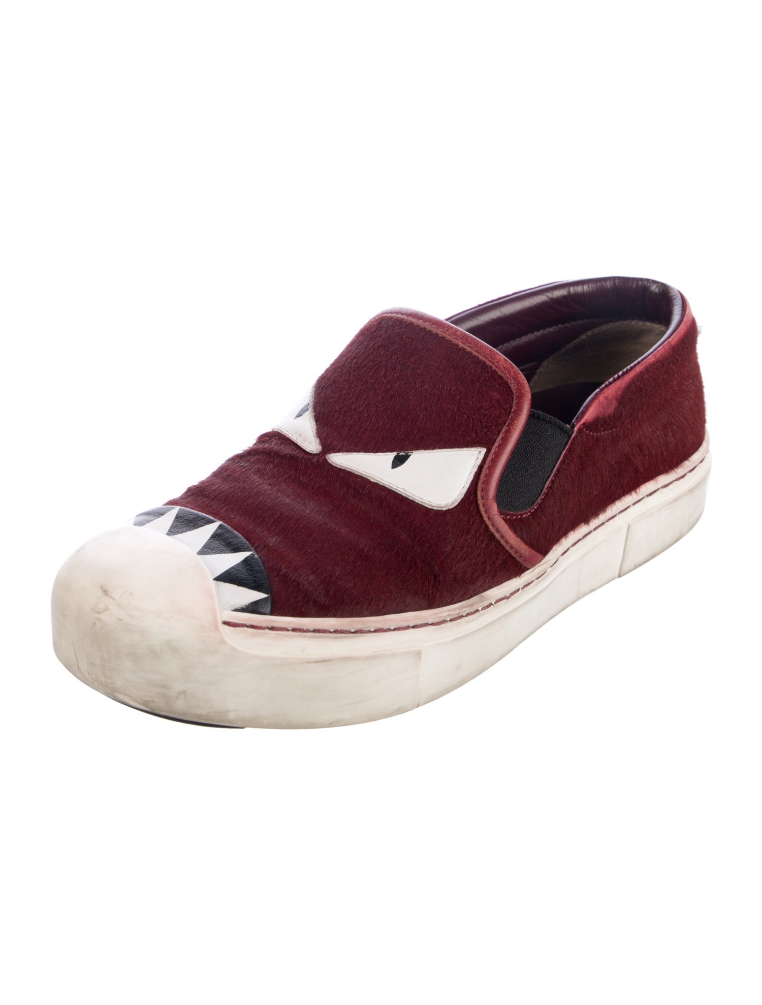 Fendi Monsters Motif Ponyhair Sneakers
