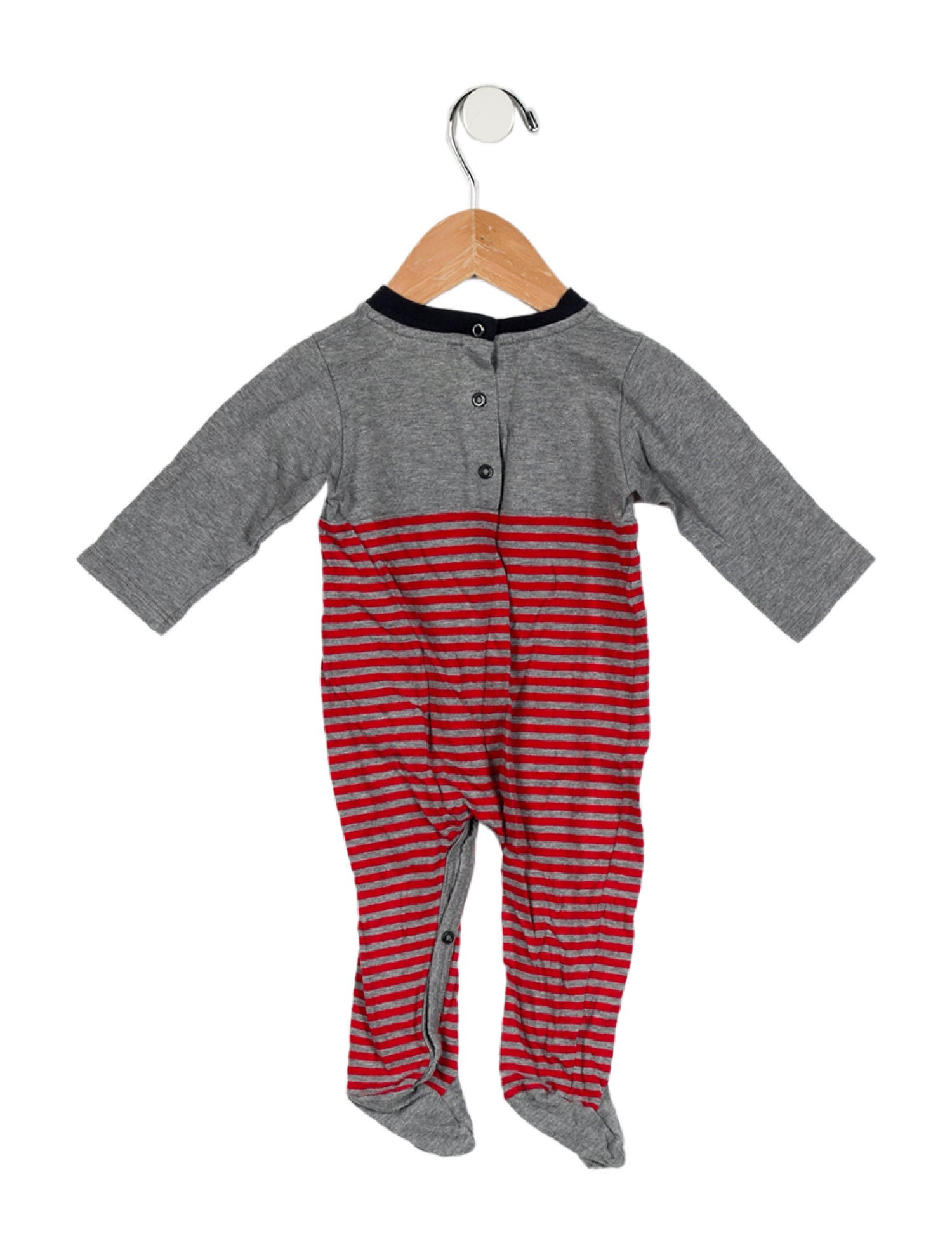 Fendi Infant Boys' Grey Monster Striped Onesie