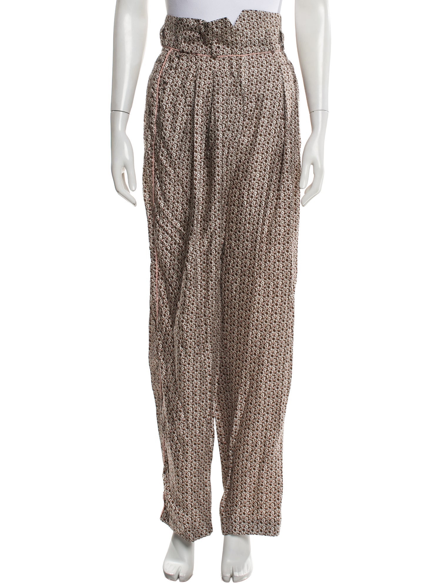 Fendi Silk Straight Leg Pants