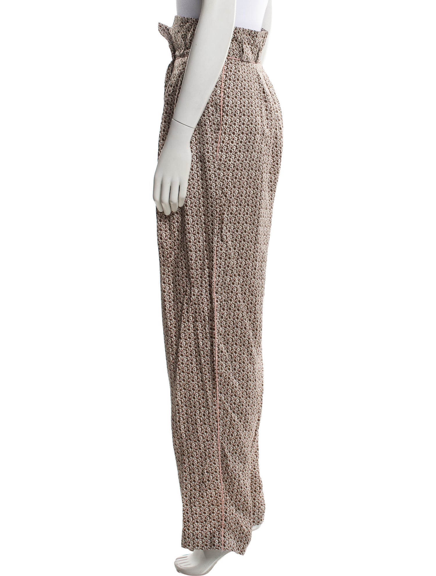 Fendi Silk Straight Leg Pants