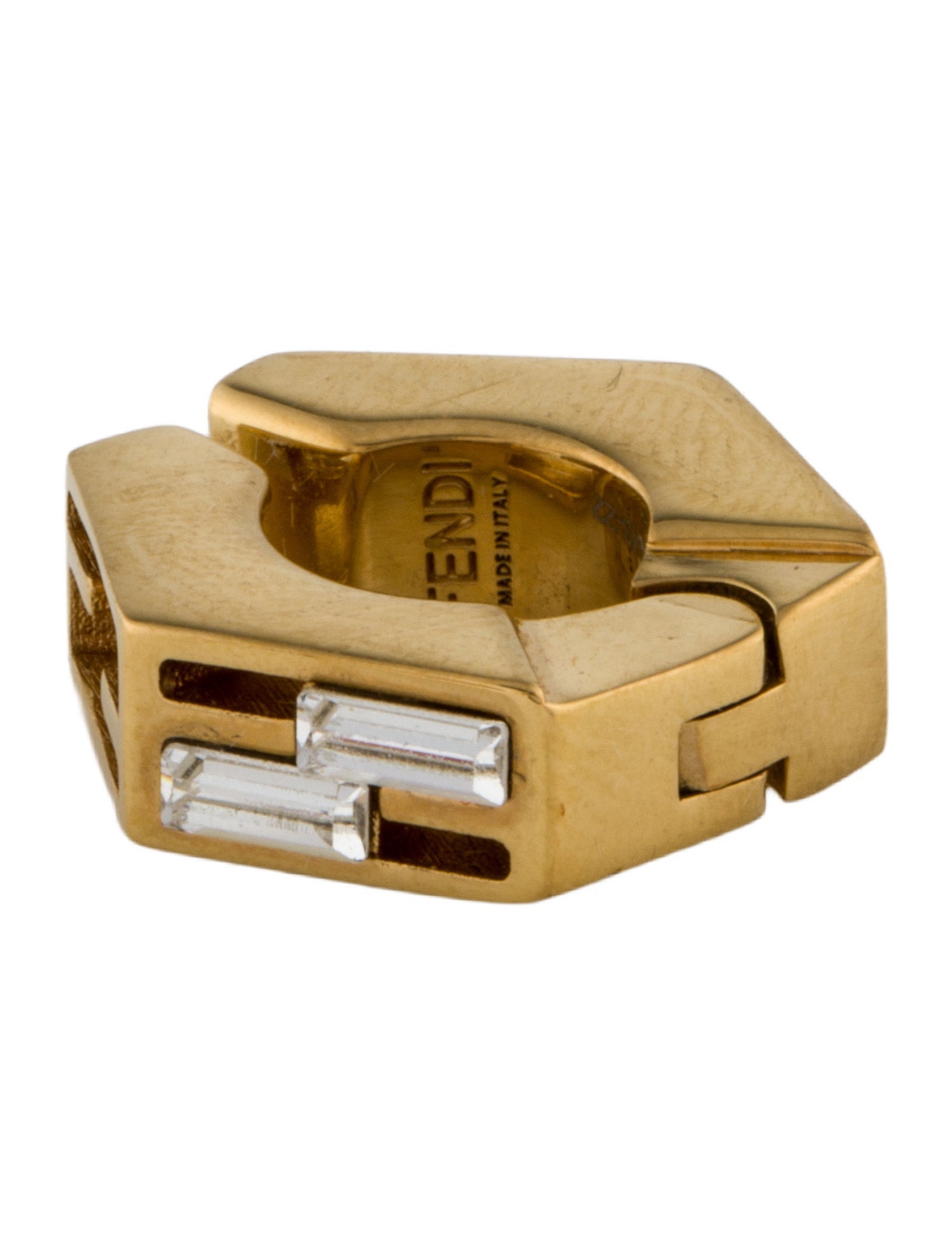 Fendi Crystal Baguette Single Ear Cuff