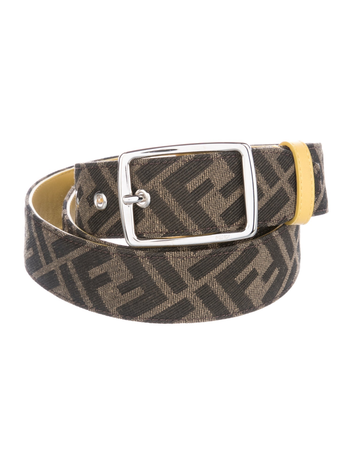 Fendi Zucca FF Logo Canvas Waist Belt