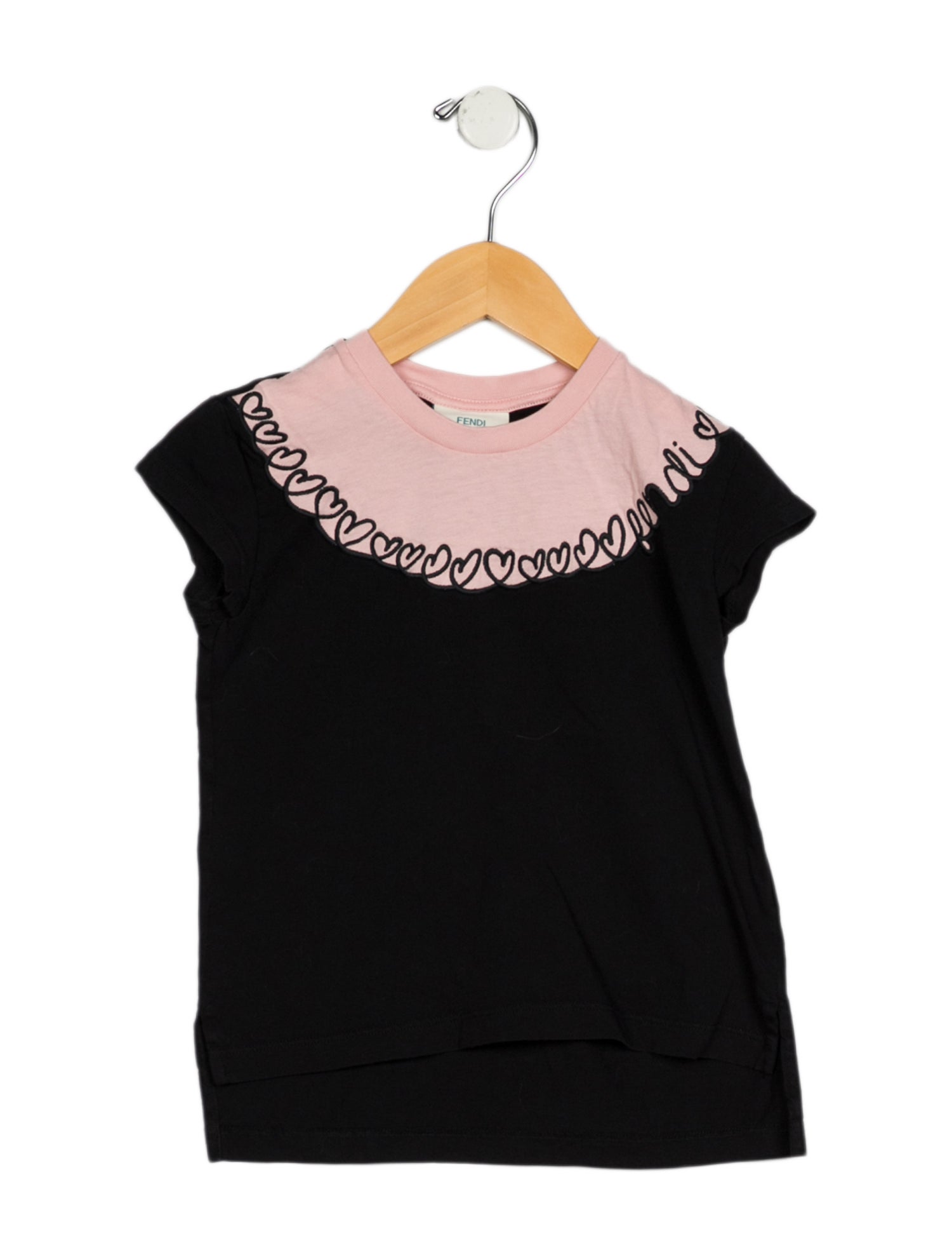 Fendi Black and pink patterned short sleeve T-shirt