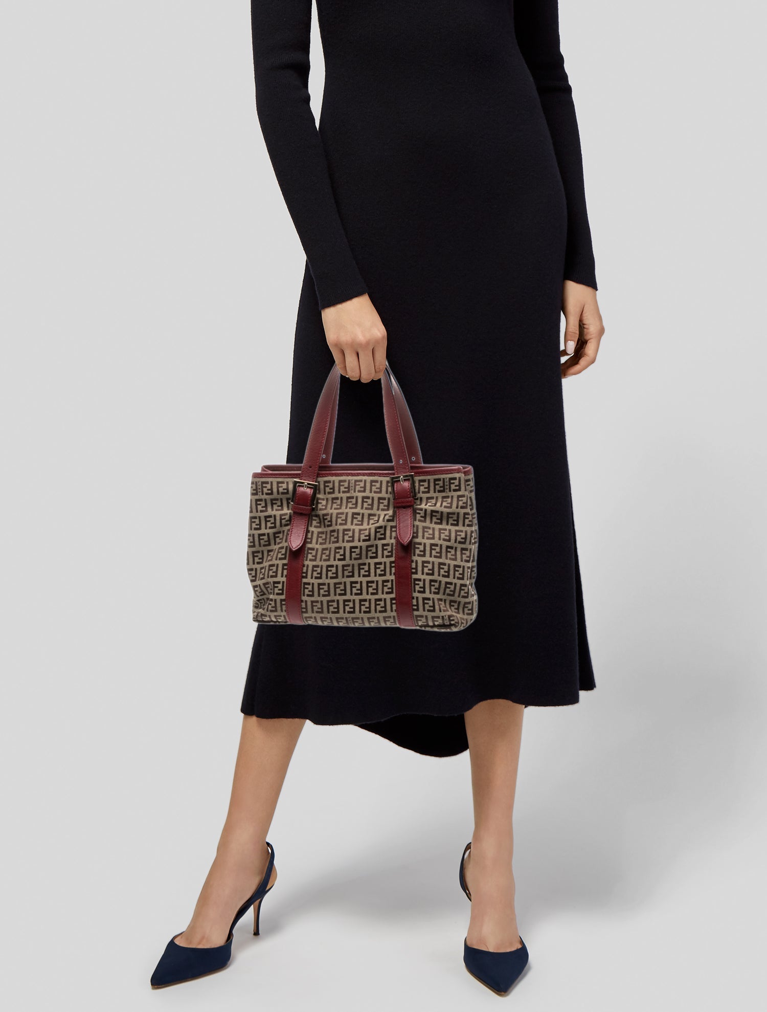 Fendi Zucchino FF Top Handle Bag Vintage - Brown Handle Bags