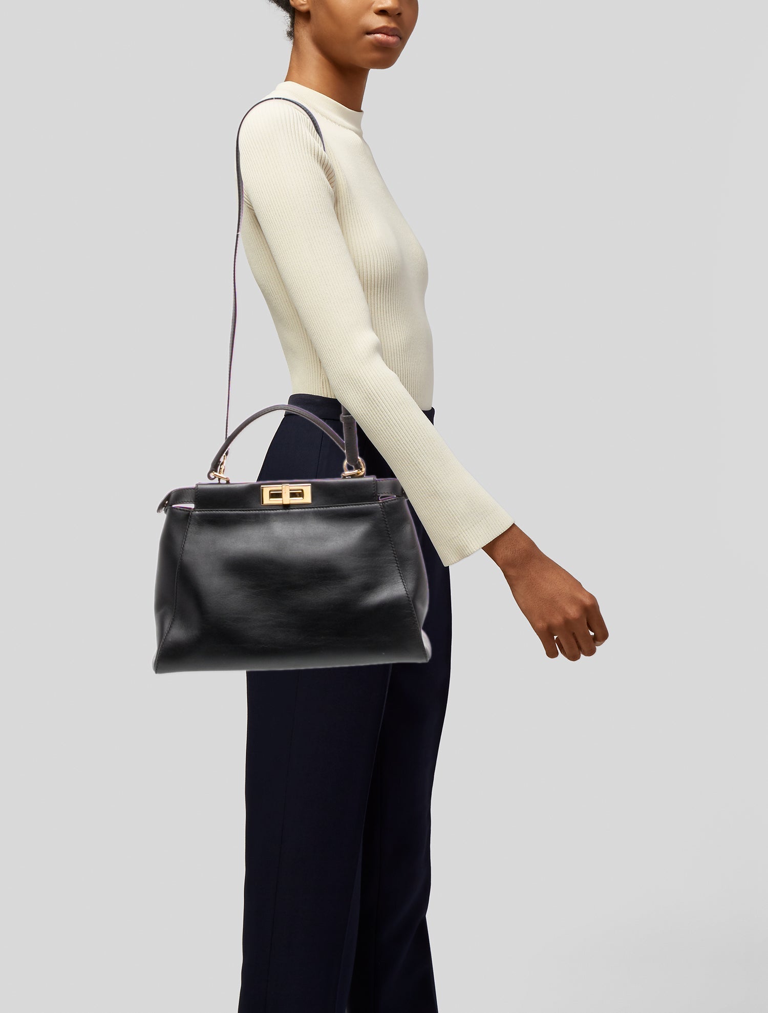 Fendi Leather Peekaboo Medium