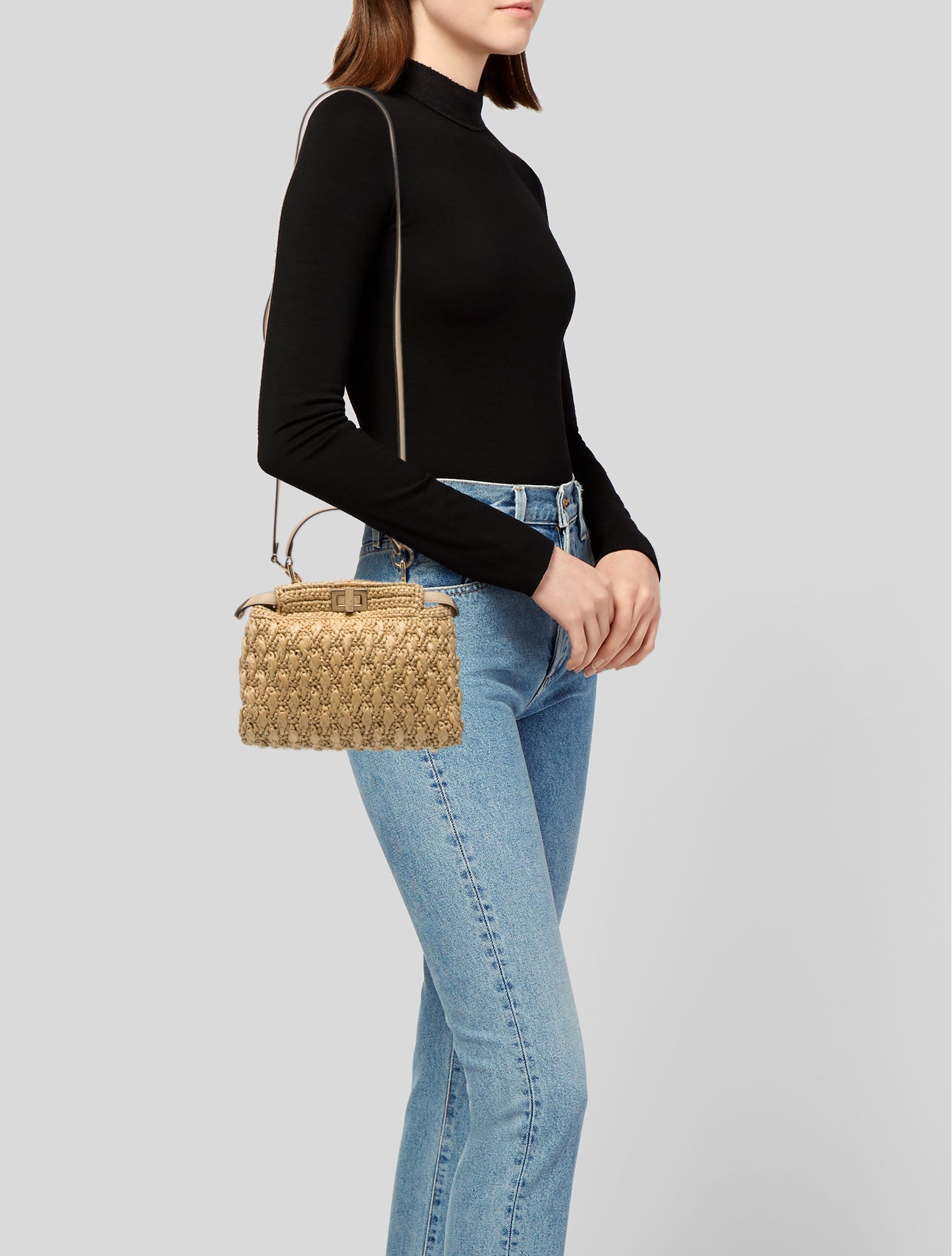 Fendi Raffia Peekaboo Mini 2025