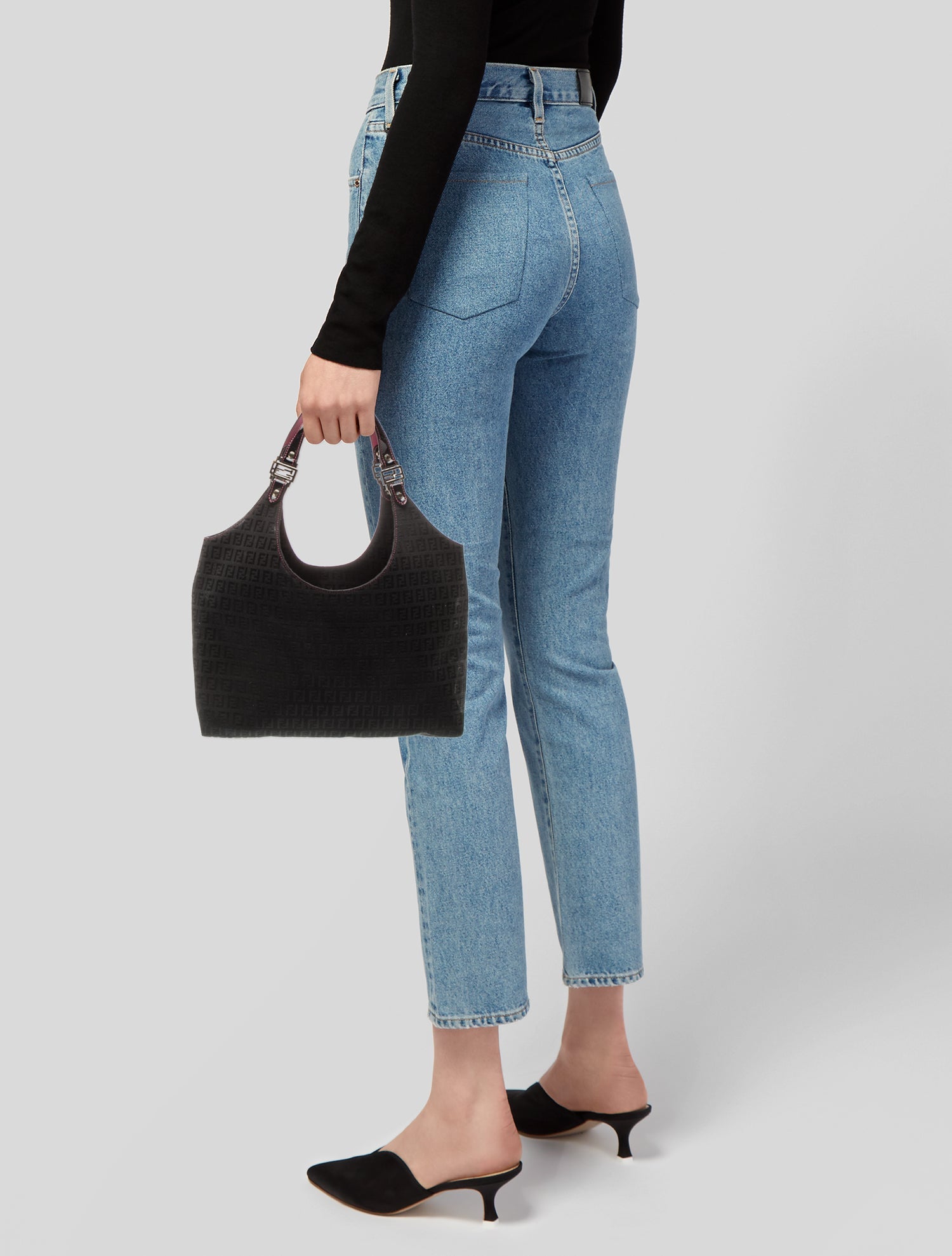 Fendi Zucchino FF Top Handle Bag