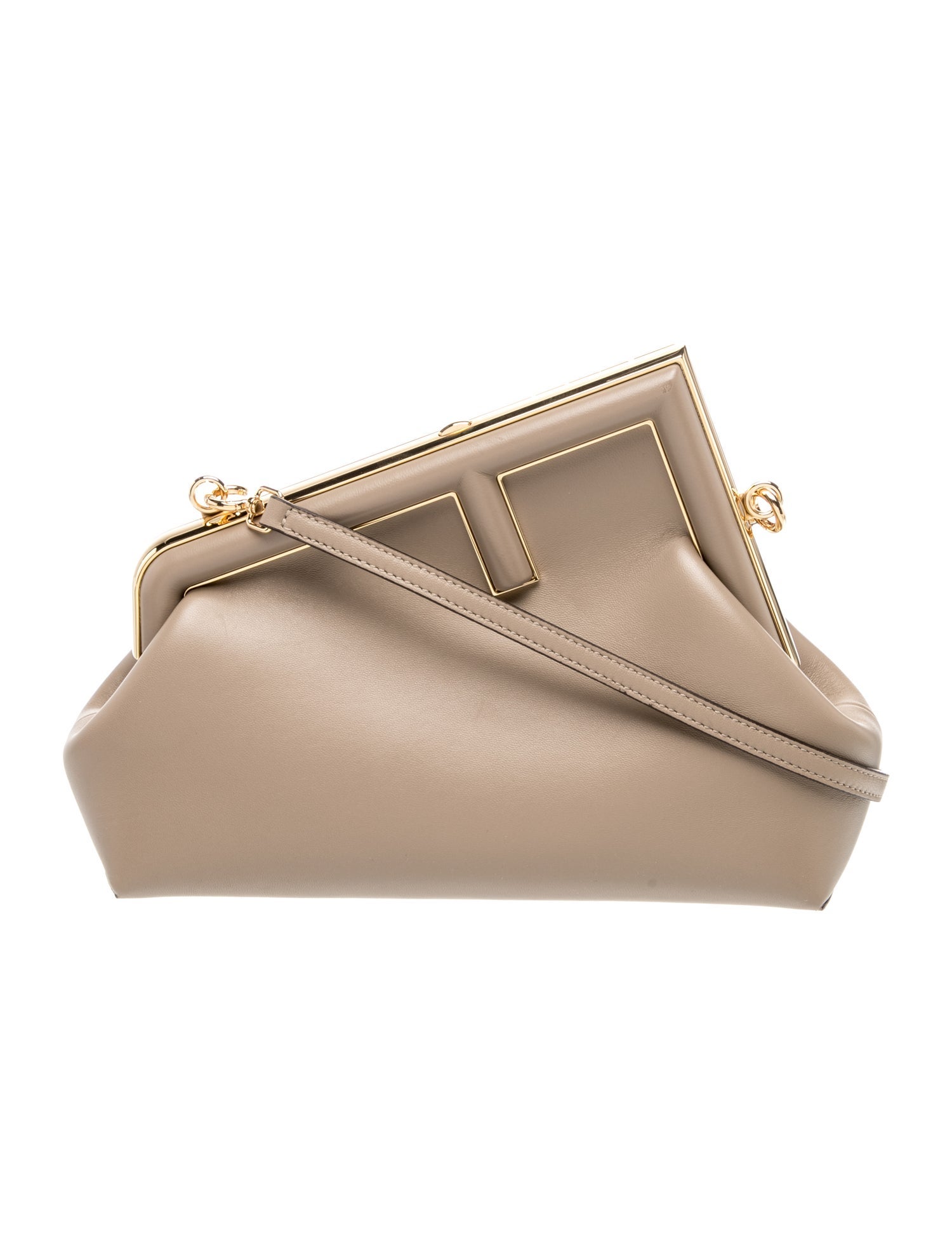 Fendi Zucca FF First Clutch Small - Neutrals Clutches, Handbags