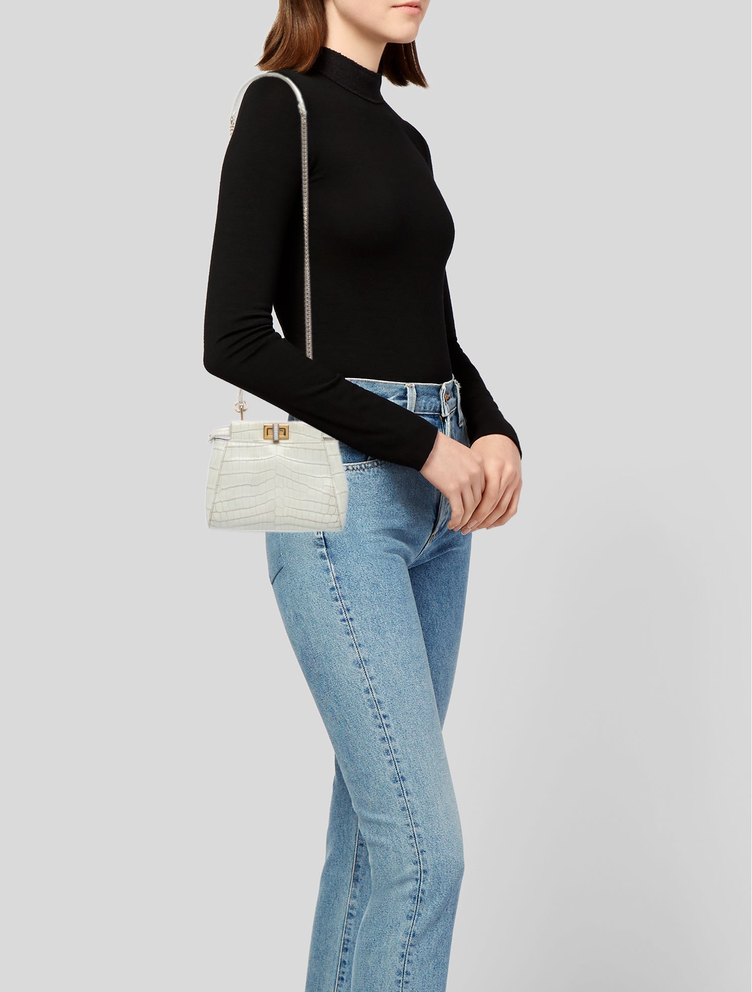 Fendi Crocodile Peekaboo Mini