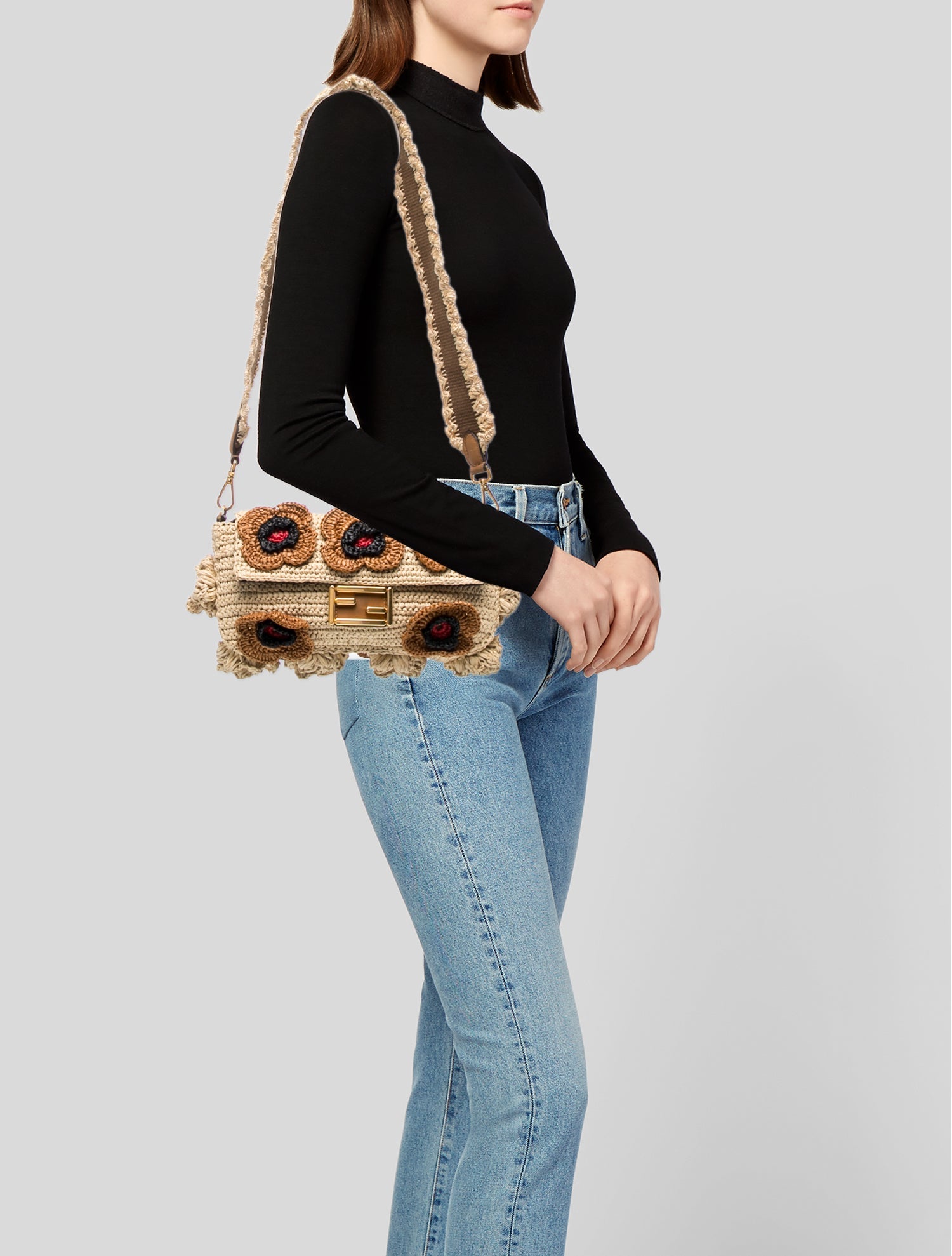 Fendi Raffia Baguette