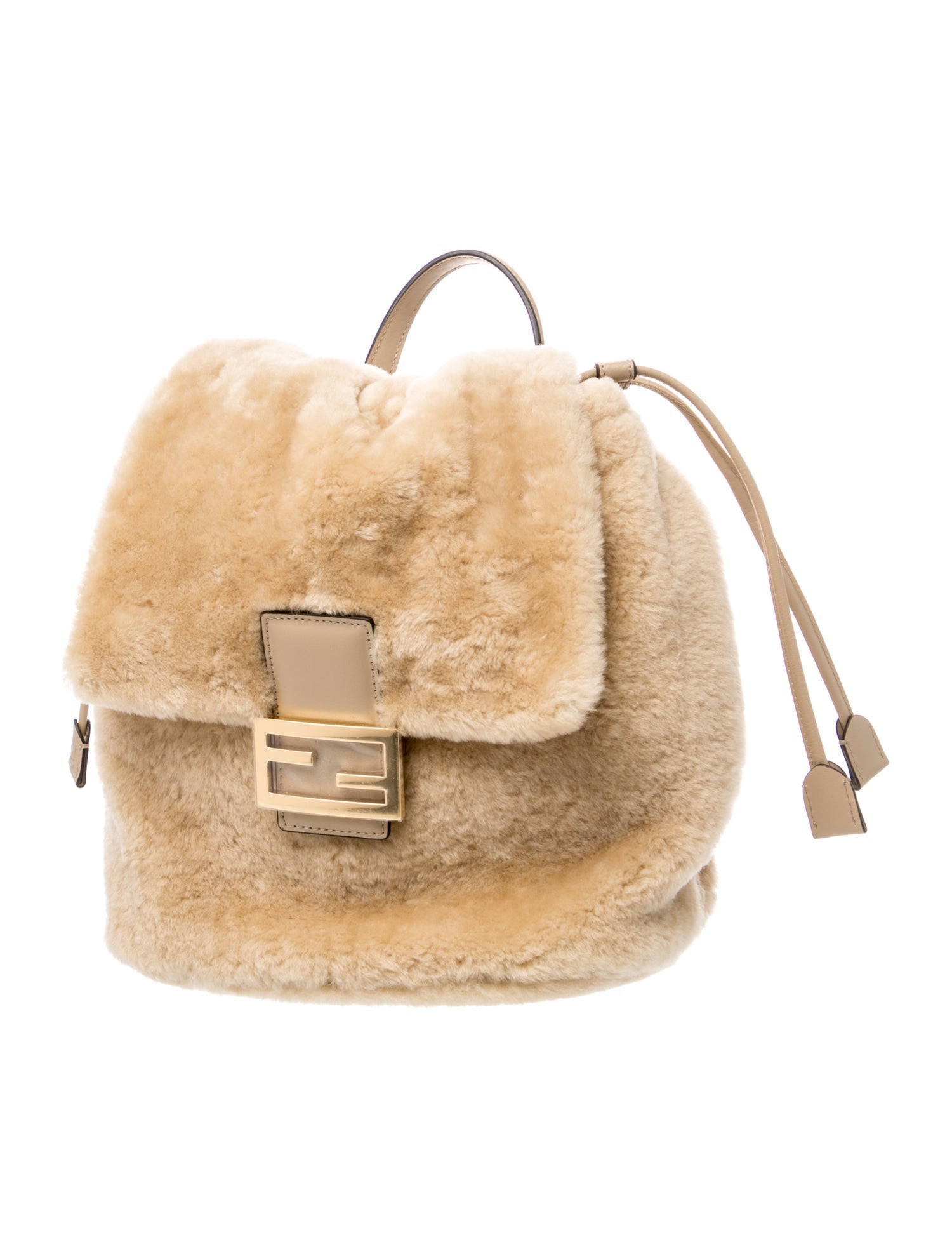 Fendi Shearling Shearling Backpack Medium 2025