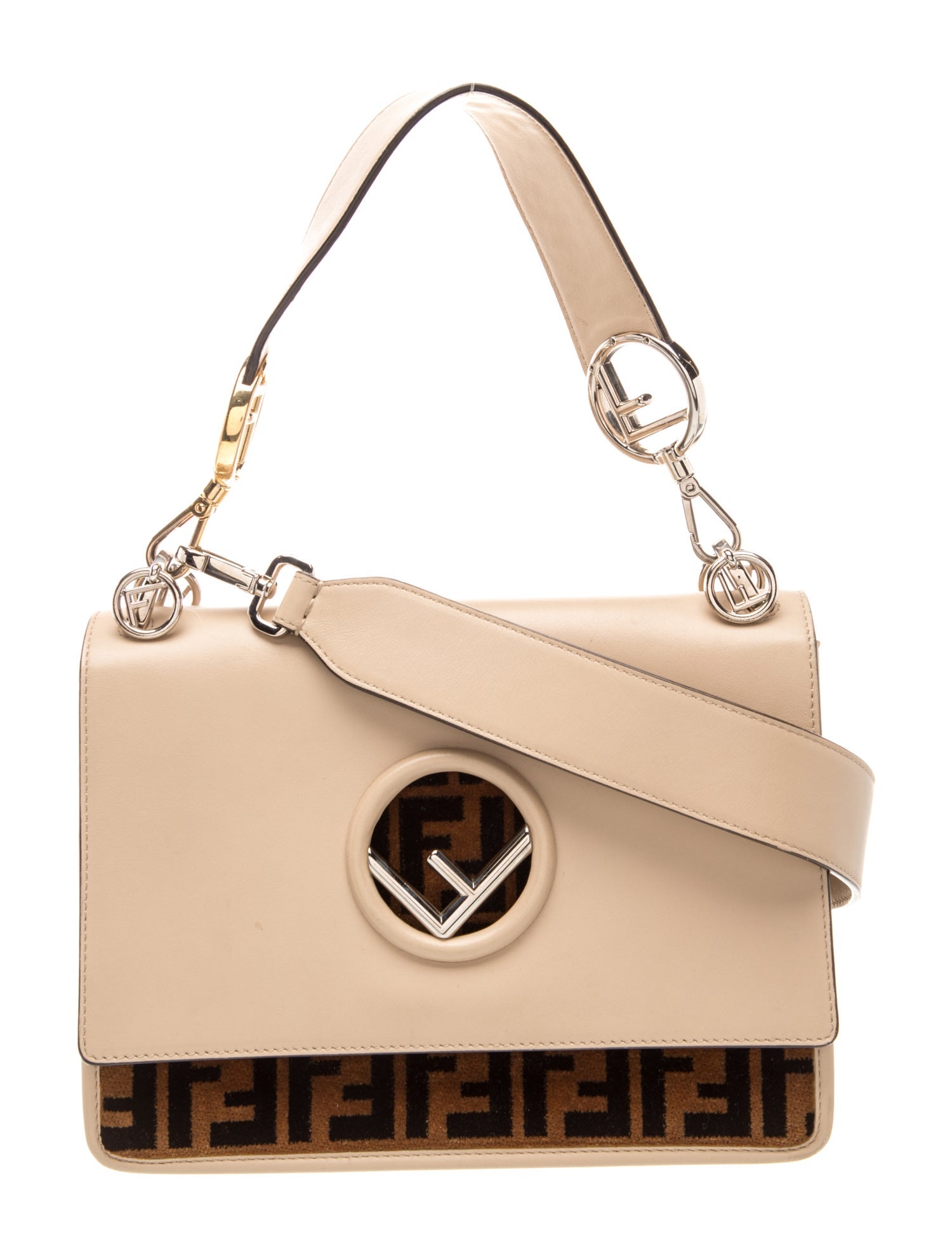 Fendi Zucca FF Kan I F - Neutrals Shoulder Bags, Handbags