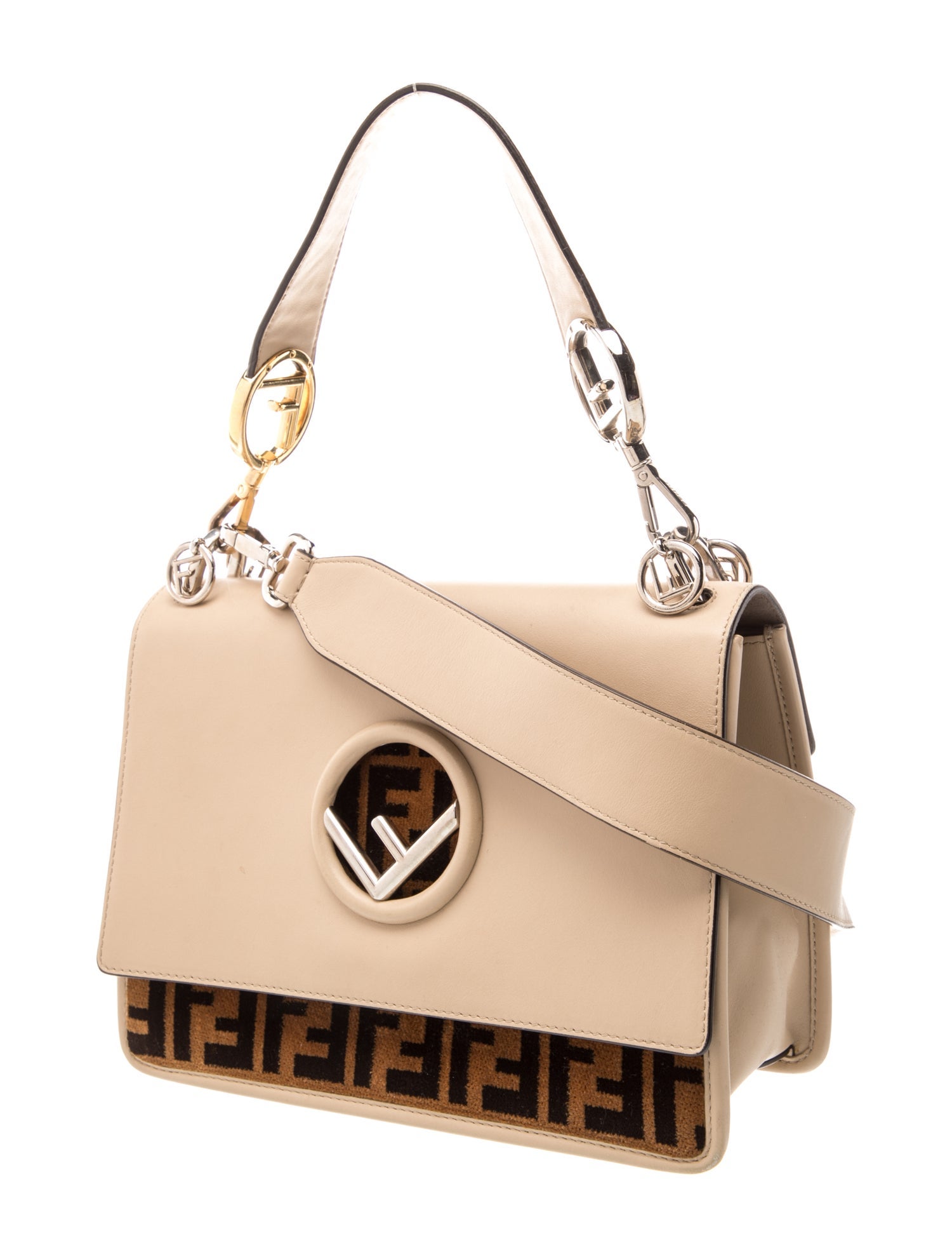 Fendi Zucca FF Kan I F - Neutrals Shoulder Bags, Handbags