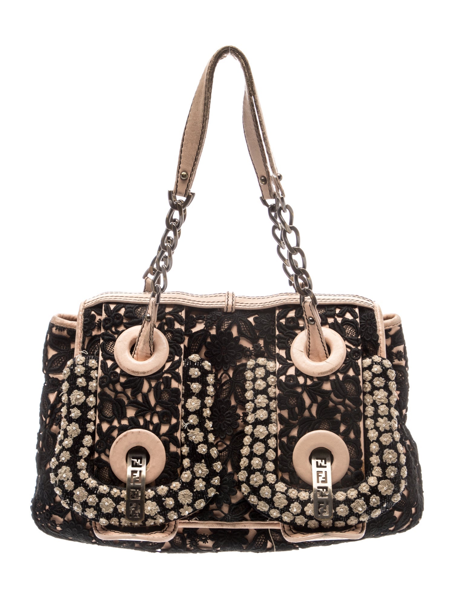 Fendi Zucchino FF FENDI B BAG FLORA LACE Medium