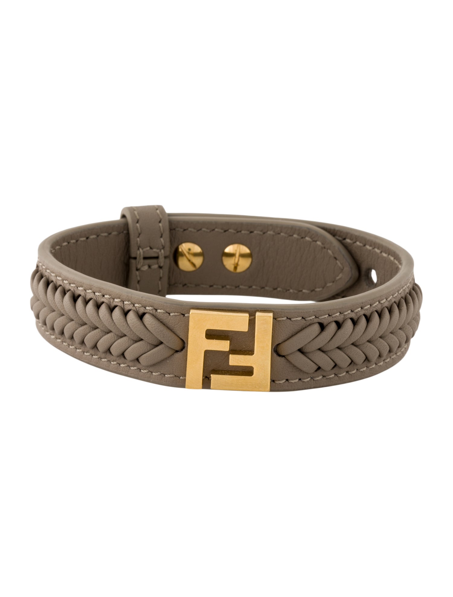 Fendi Leather FF Forever Wrap Bracelet
