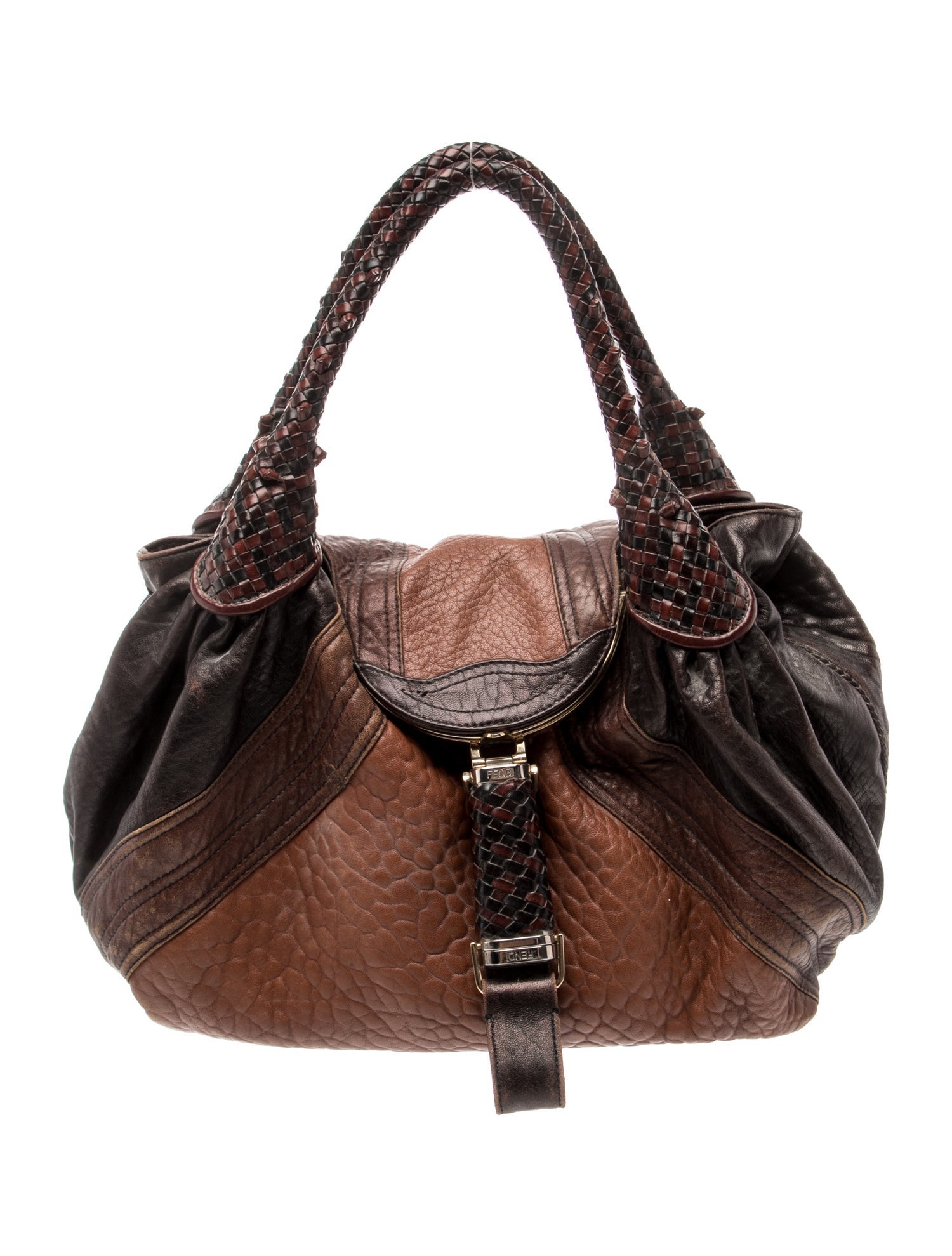 Fendi Zucca FF Spy Small Vintage - Brown Handle Bags, Handbags