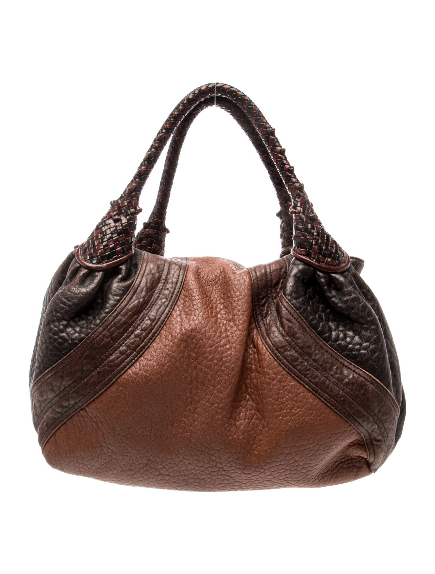 Fendi Zucca FF Spy - Brown Handle Bags, Handbags - FEN430779 | The