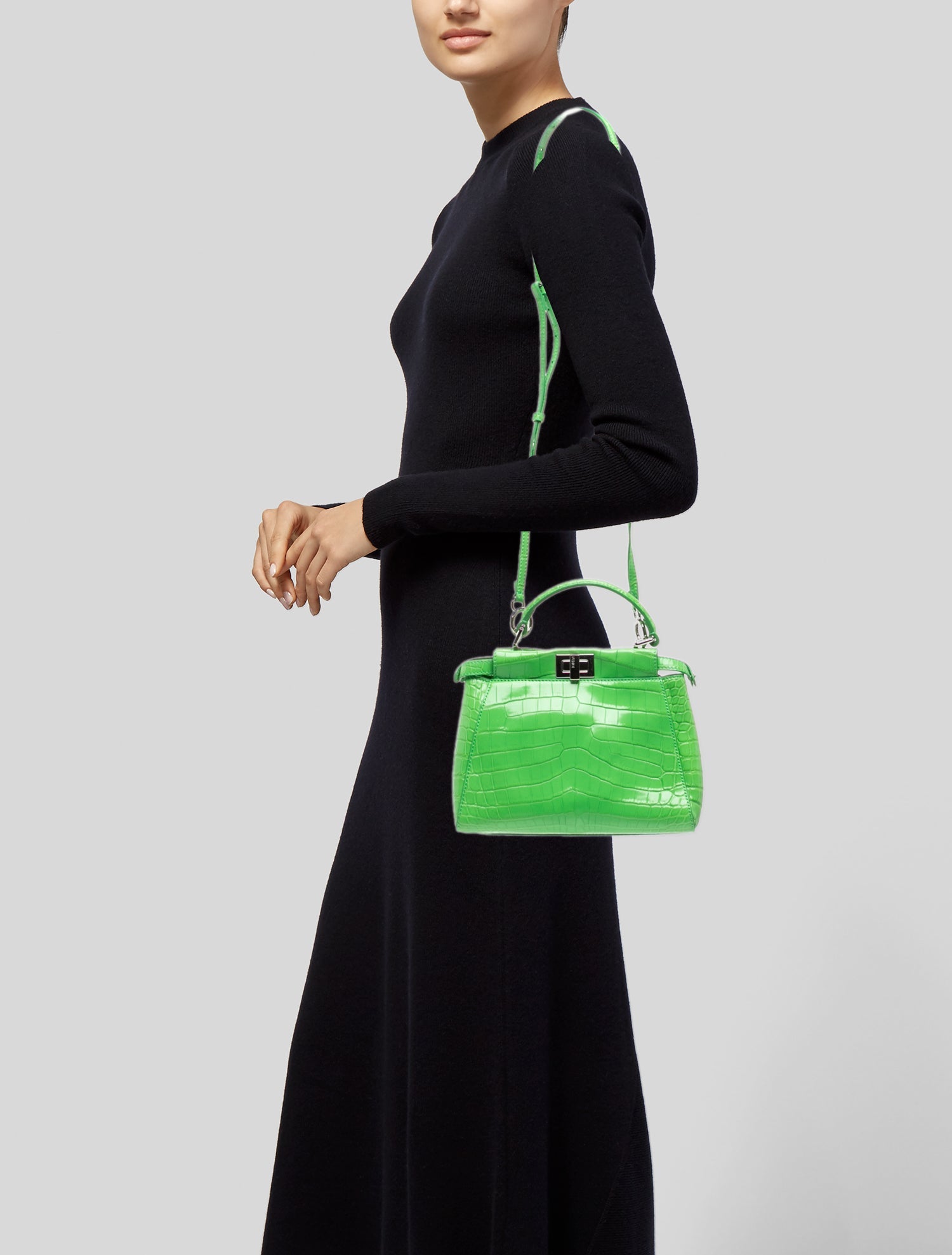 Fendi Crocodile Top Handle Bag