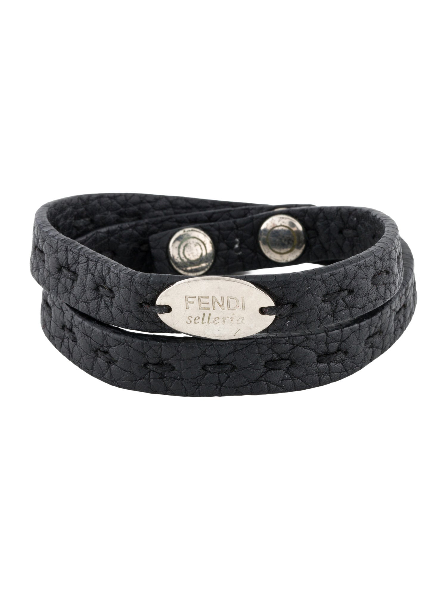 Fendi Leather Wrap Bracelet