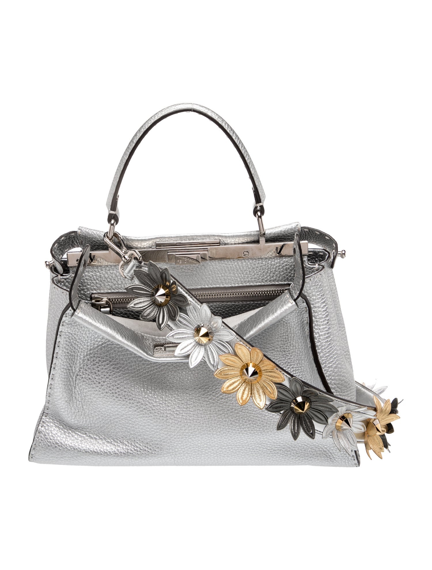 Fendi Leather Peekaboo Flowerland Medium