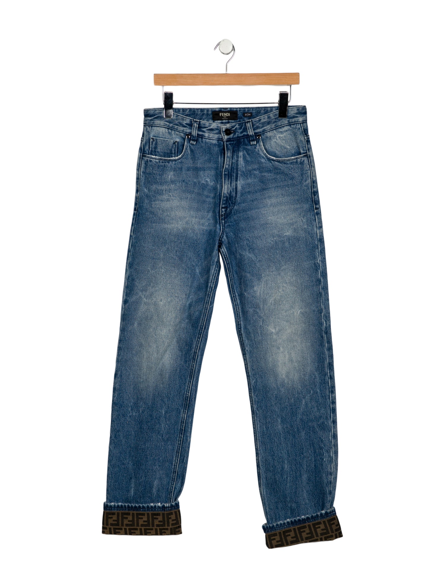 Fendi High-Rise Straight Leg Jeans