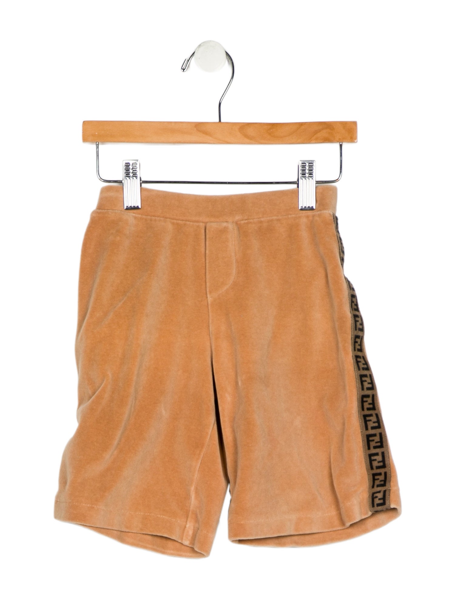 Fendi Cotton neutral and black patterned shorts with elastic waist