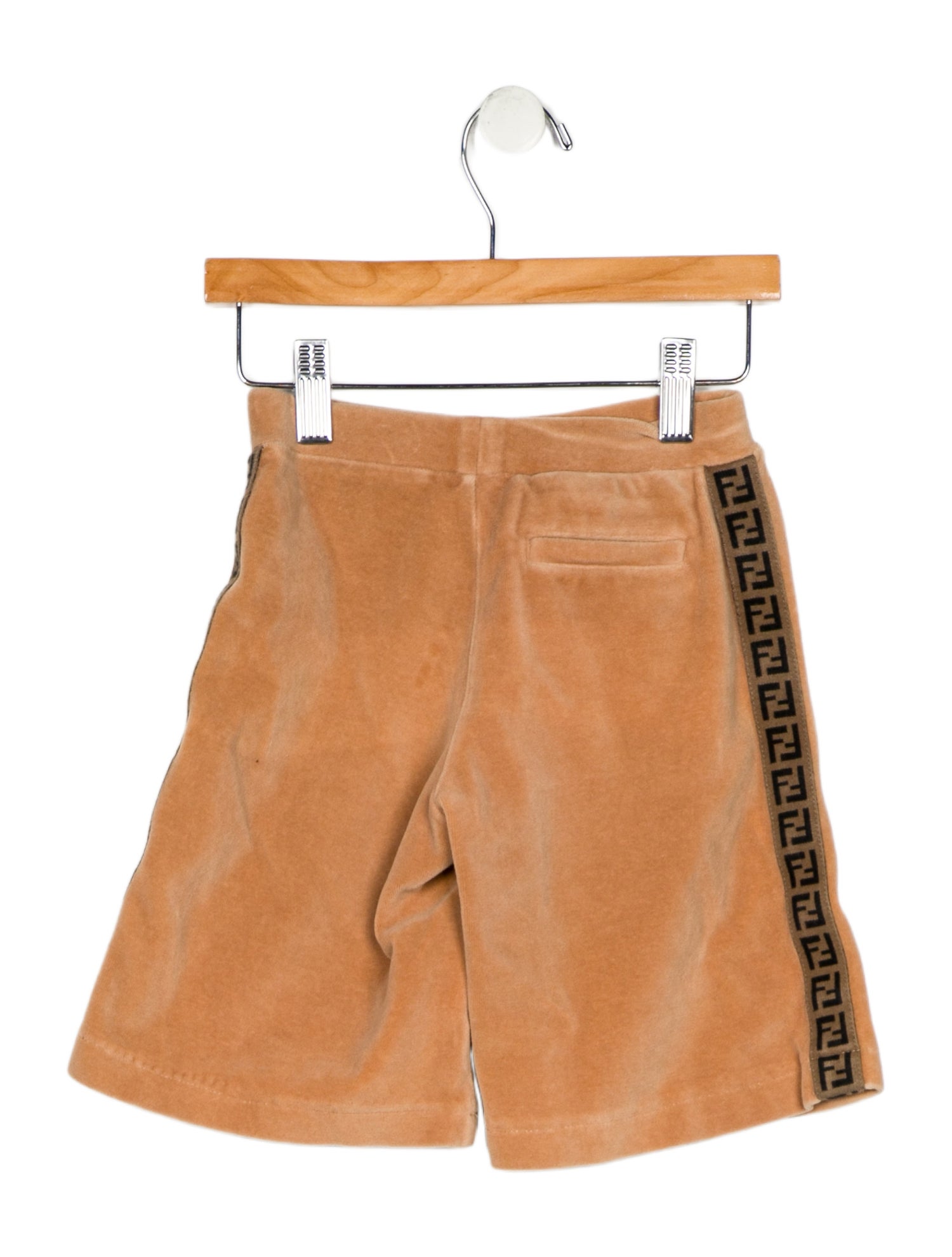 Fendi Cotton neutral and black patterned shorts with elastic waist