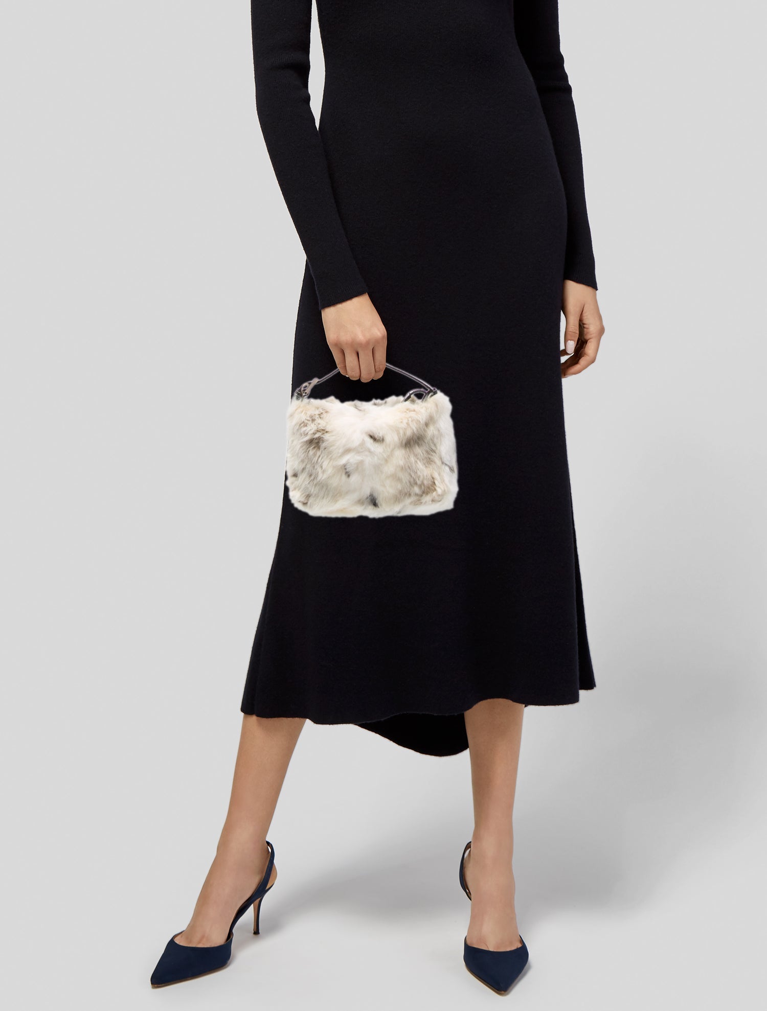 Fendi Fur Top Handle Bag Vintage - Black Handle Bags, Handbags