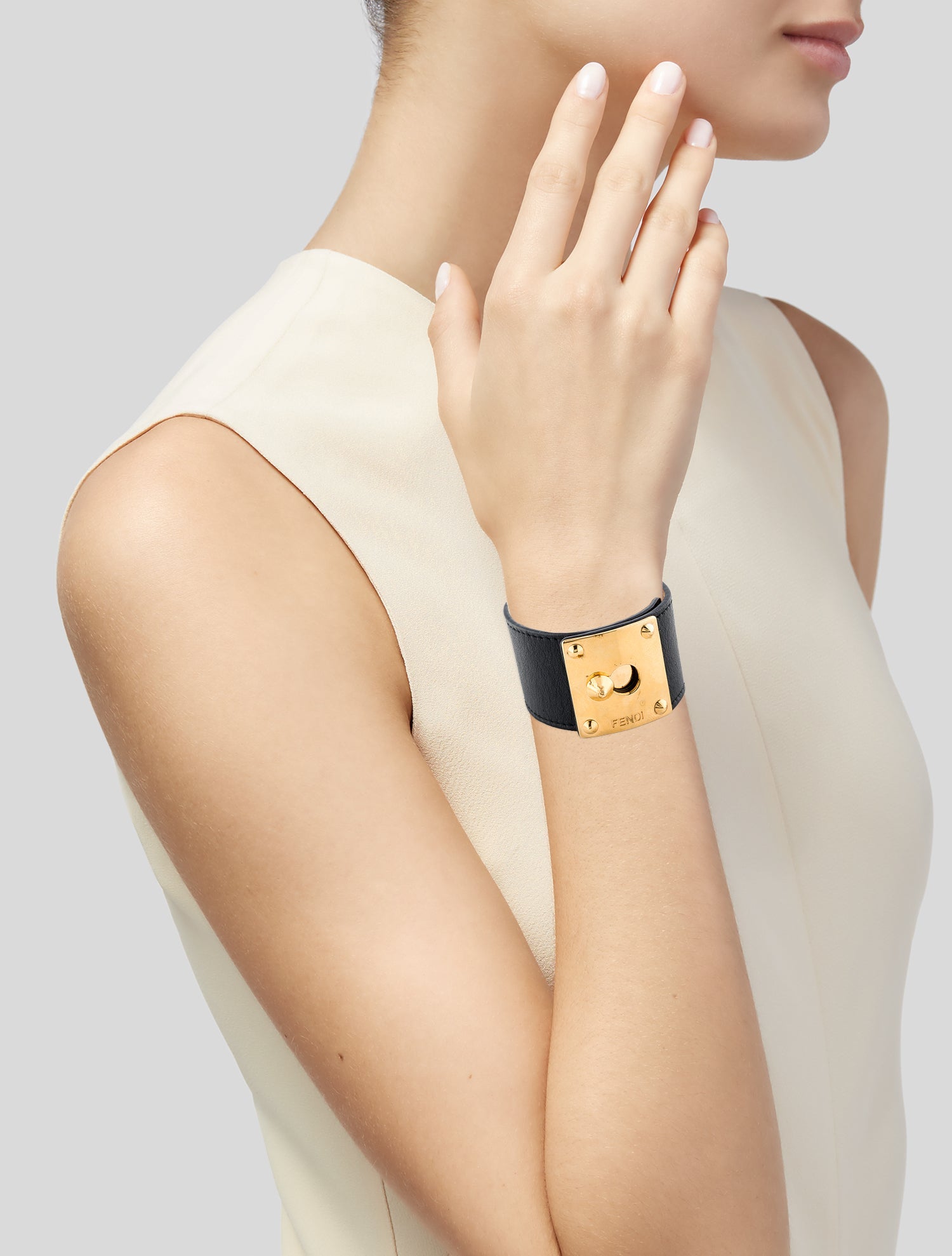 Fendi Vintage Leather Wrap Bracelet