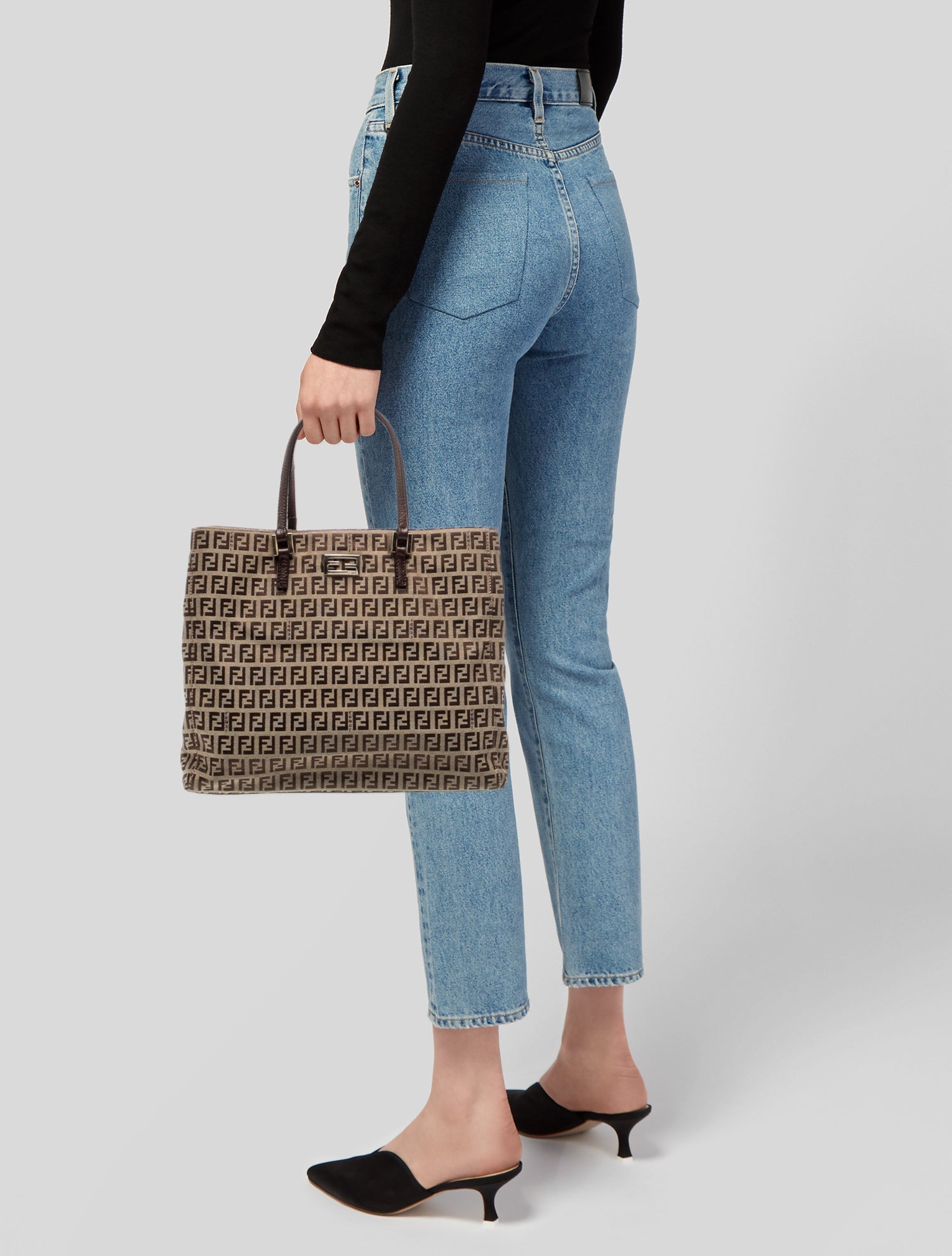 Fendi Zucchino FF Tote Vintage - Neutrals Totes, Handbags