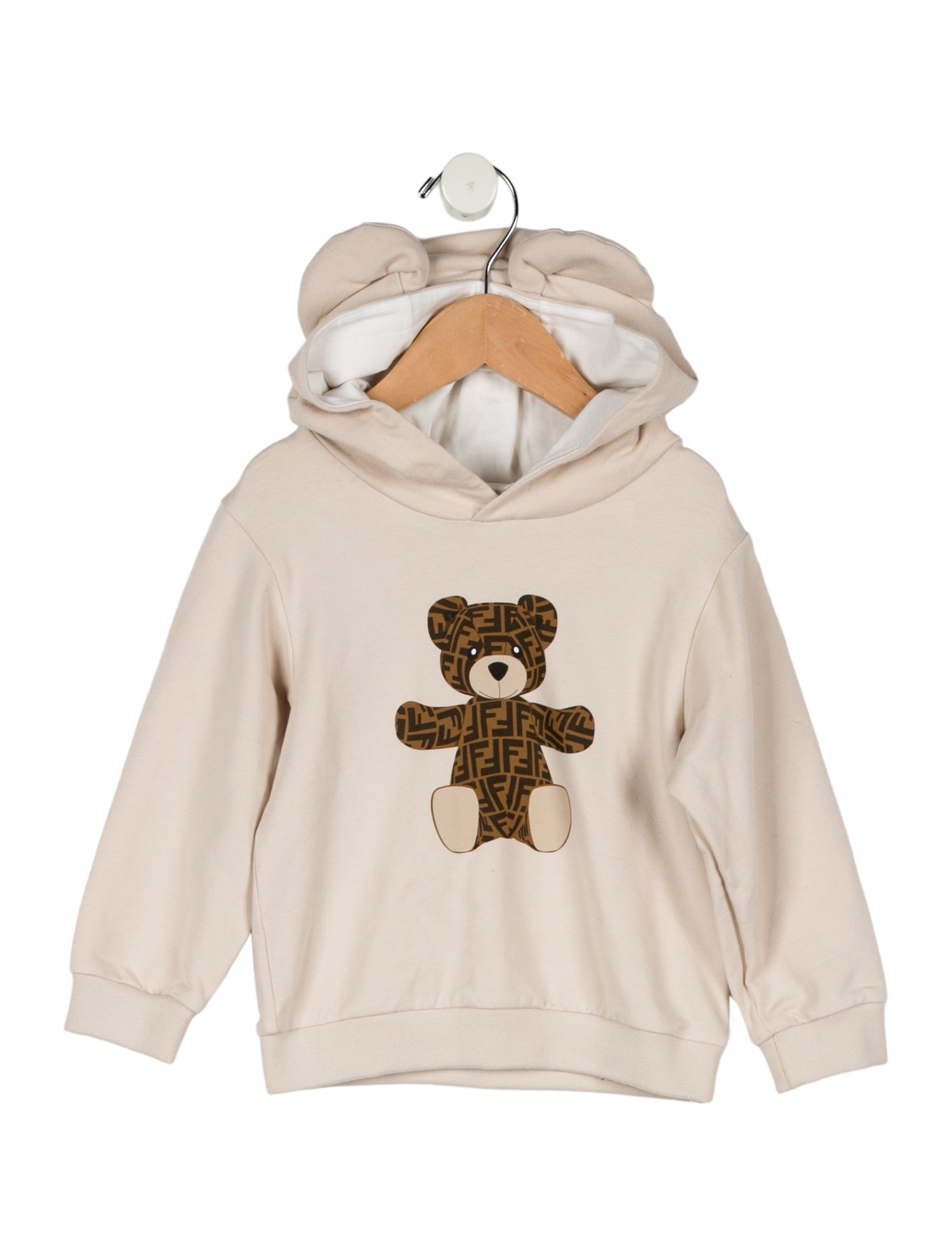 Fendi Toddler Girls' Zucca Teddy Graphic Hoodie w/Tags
