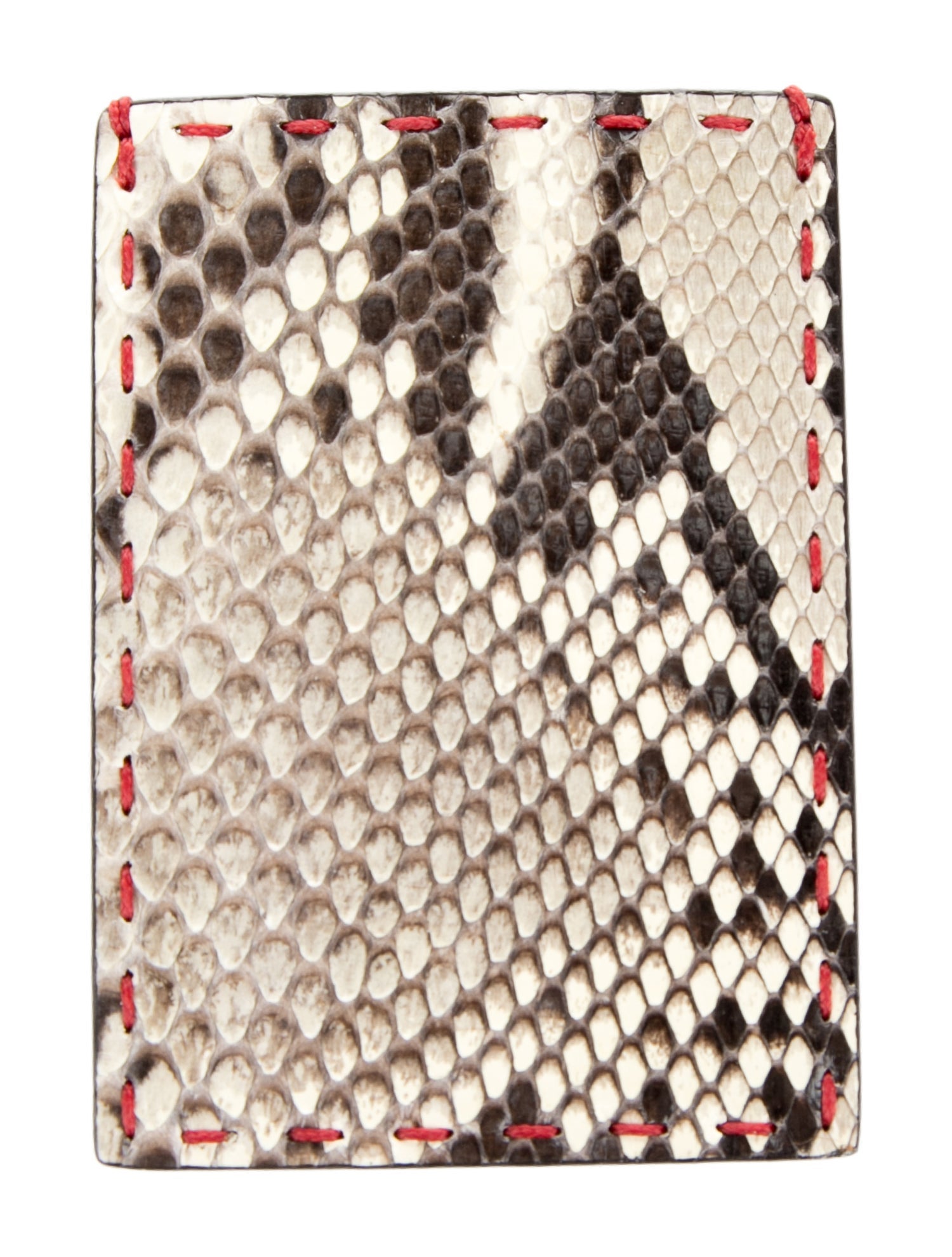 Fendi Red Leather Snakeskin Travel Wallet