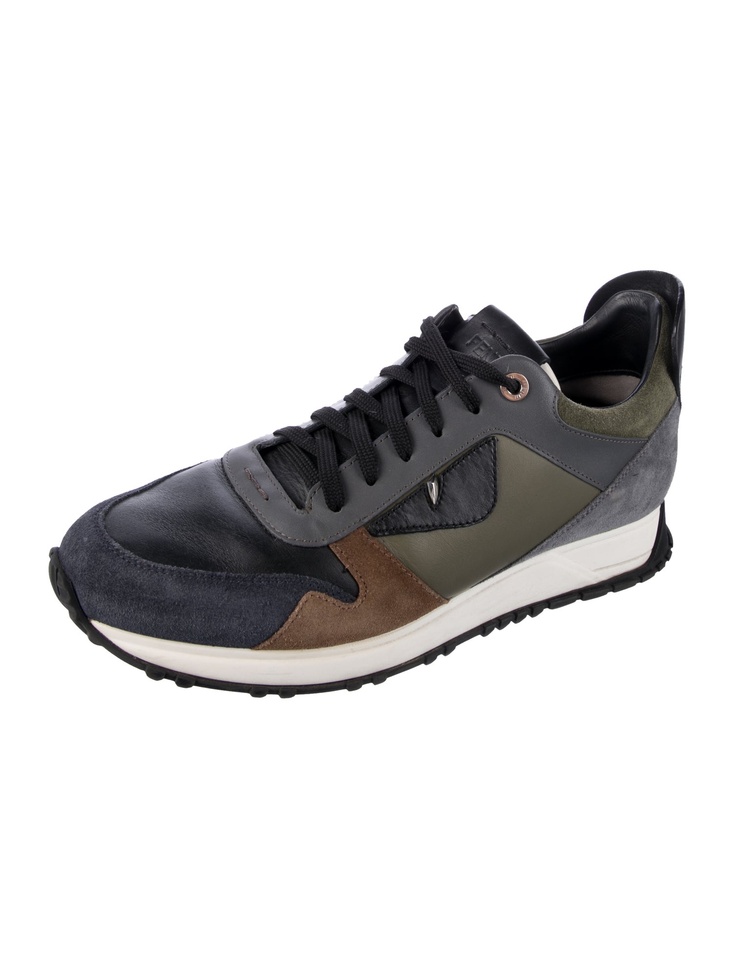 Fendi Monsters Motif Leather Sneakers